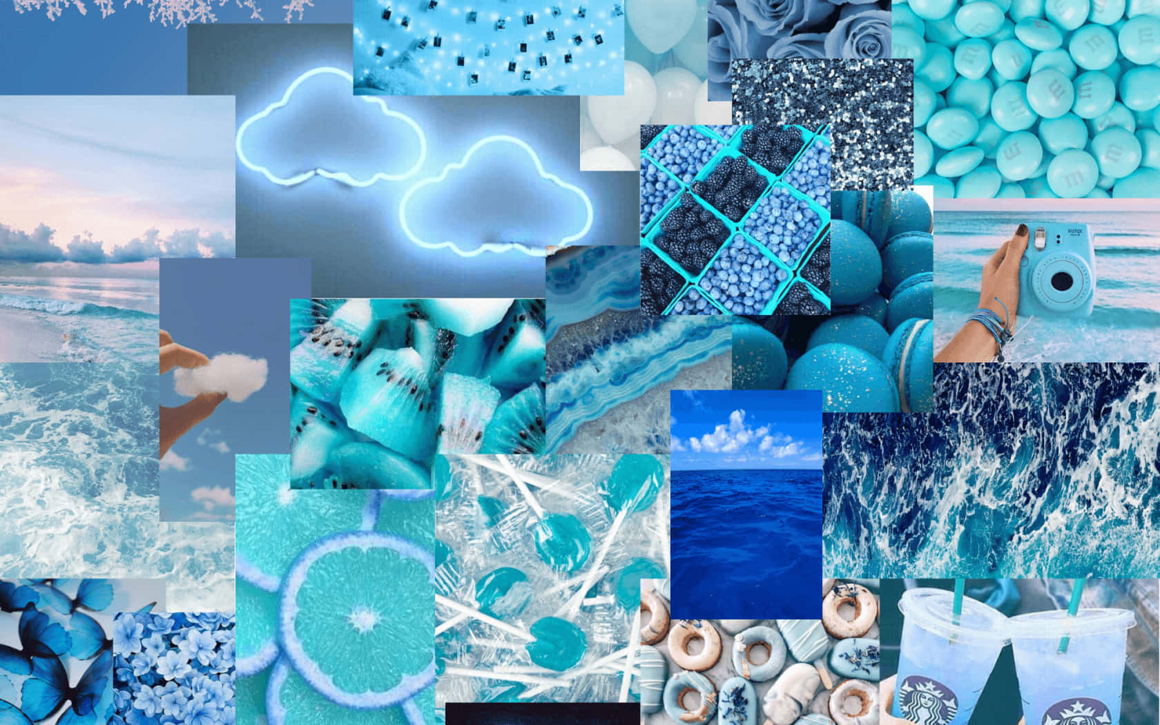 Aesthetic Blue Collage Wallpapers