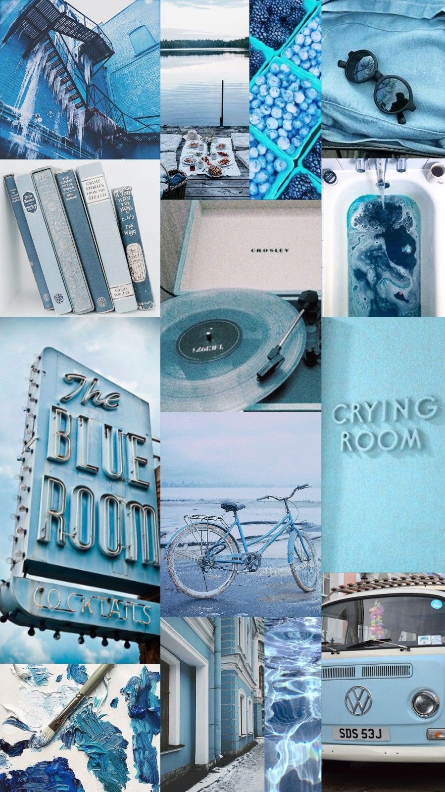 Aesthetic Blue Collage Wallpapers