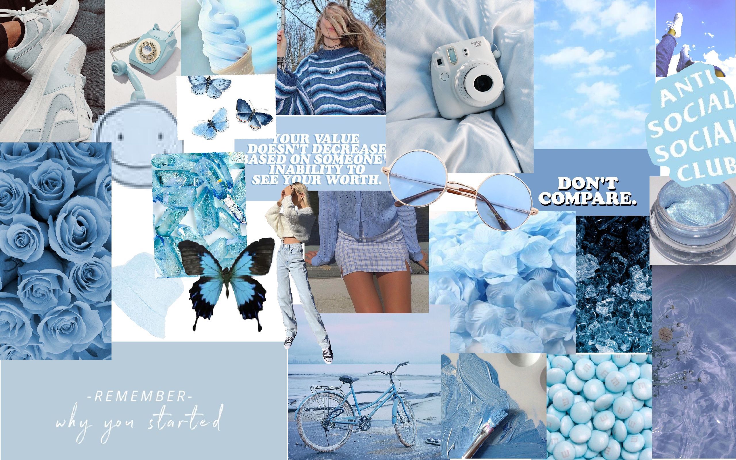 Aesthetic Blue Collage Wallpapers