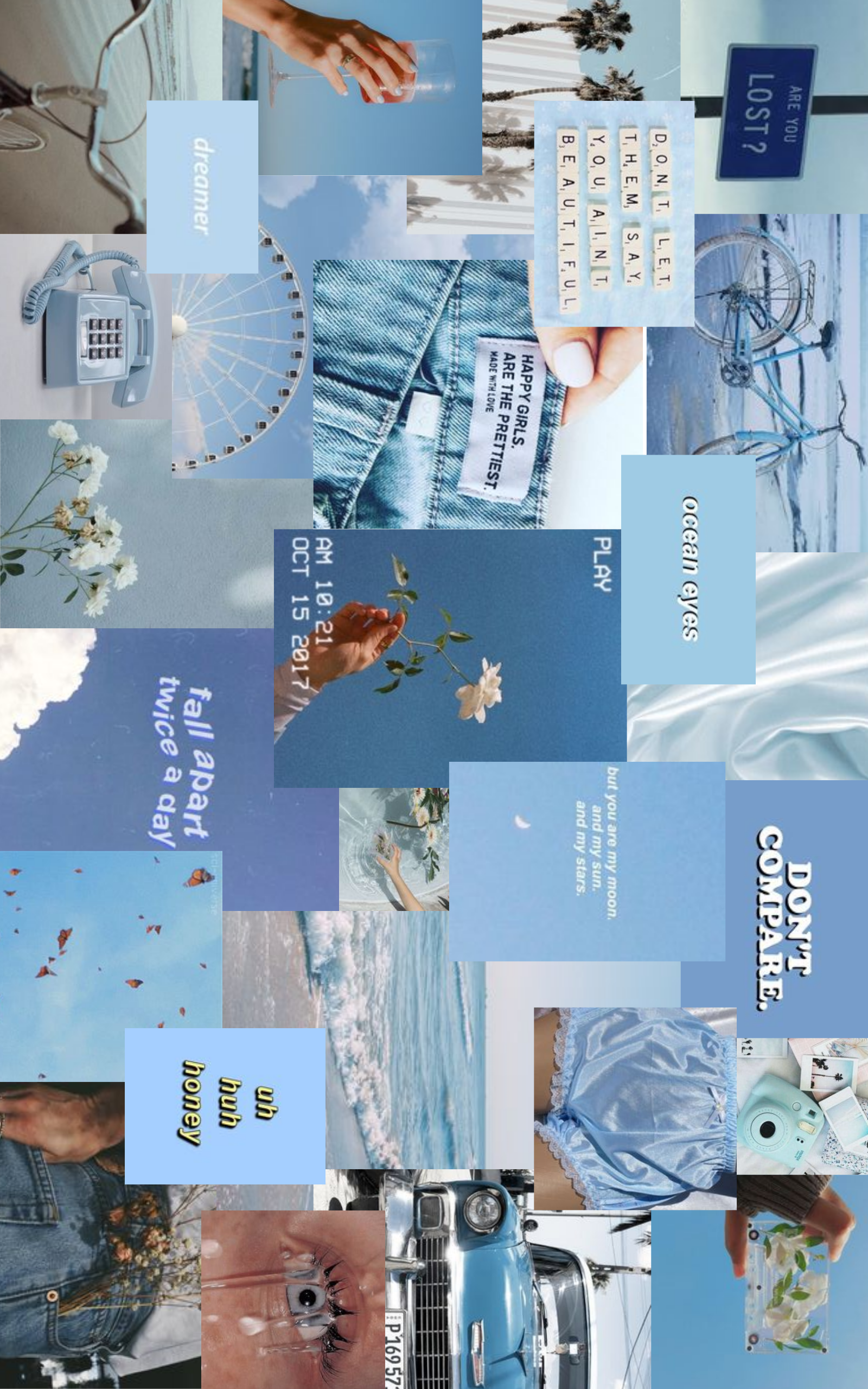 Aesthetic Blue Collage Wallpapers