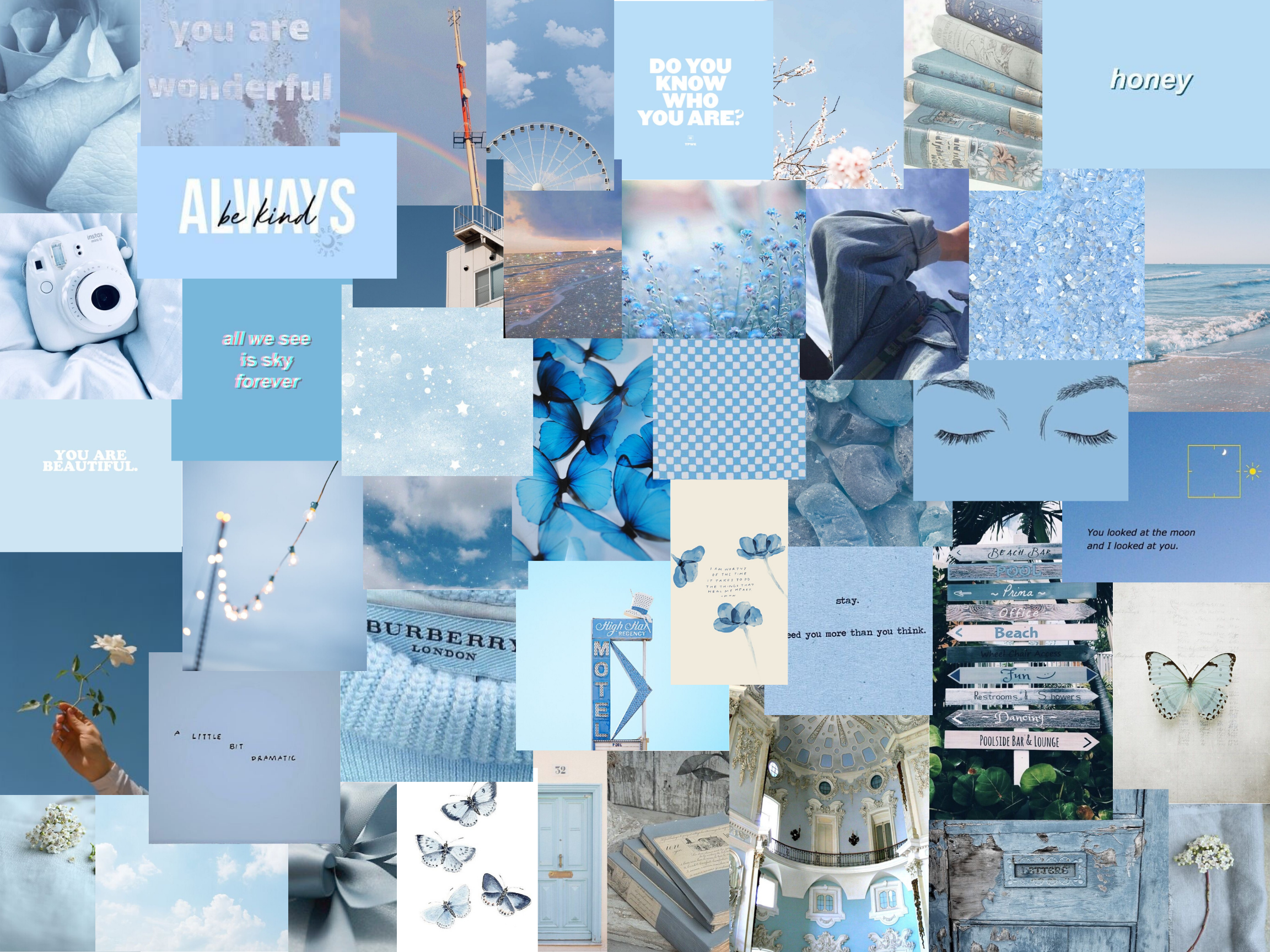 Aesthetic Blue Collage Wallpapers