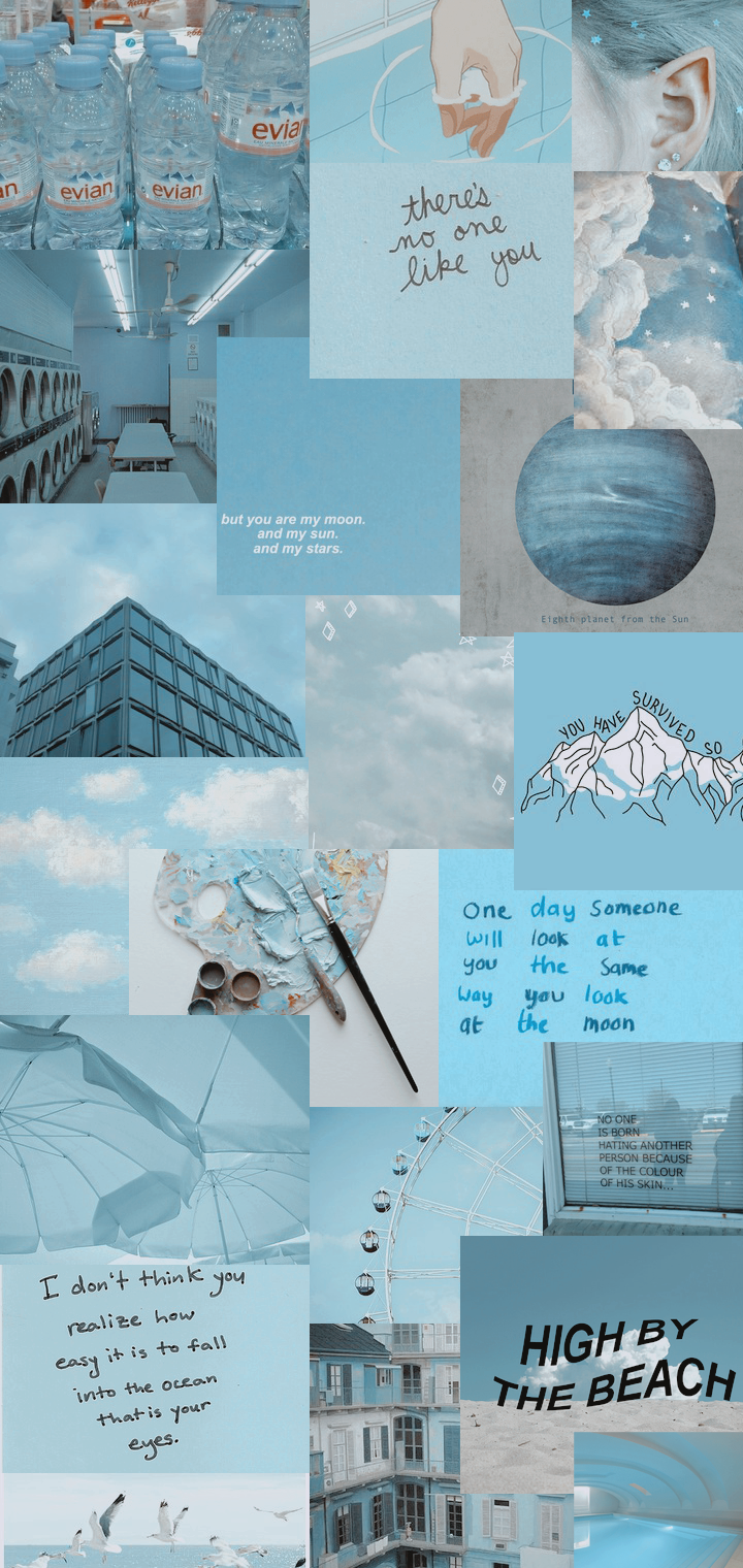 Aesthetic Blue Collage Wallpapers