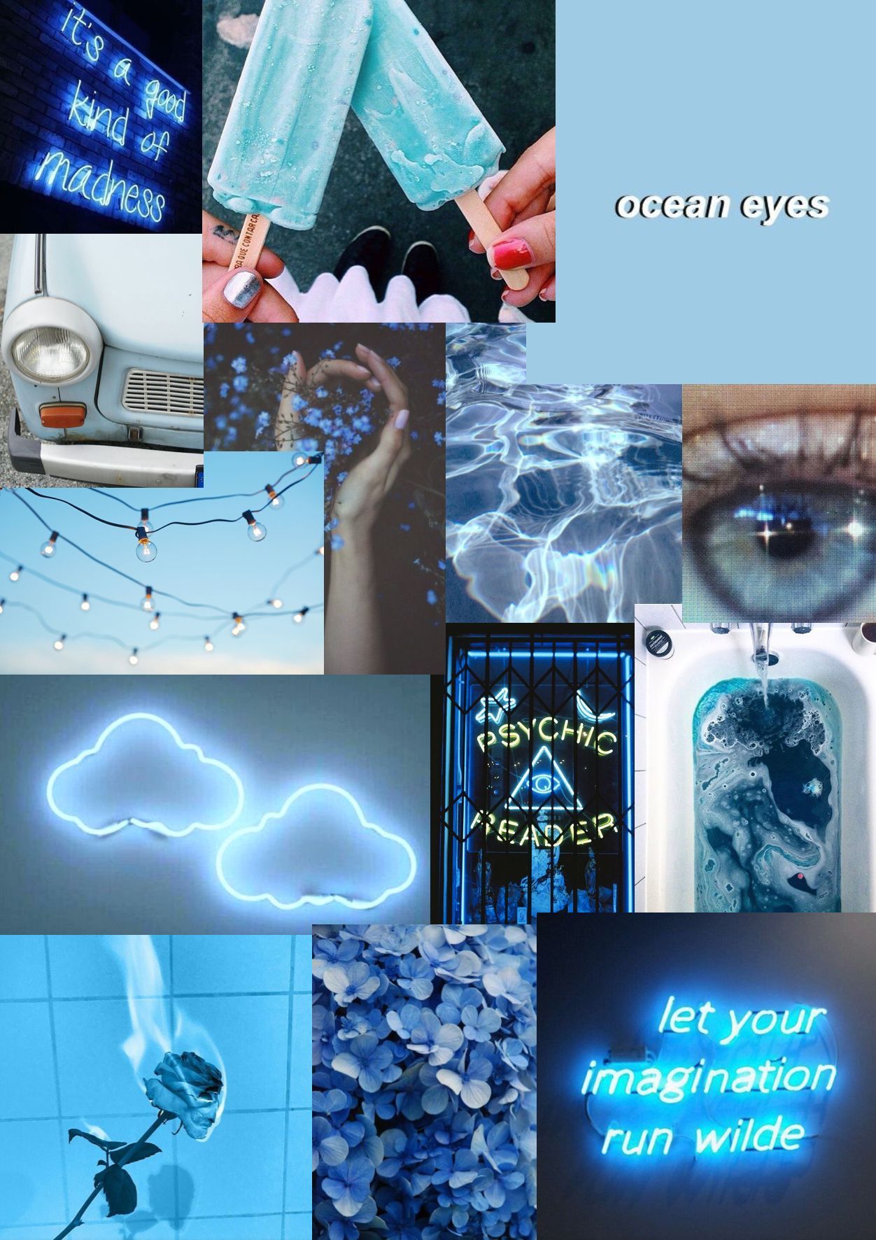 Aesthetic Blue Collage Wallpapers