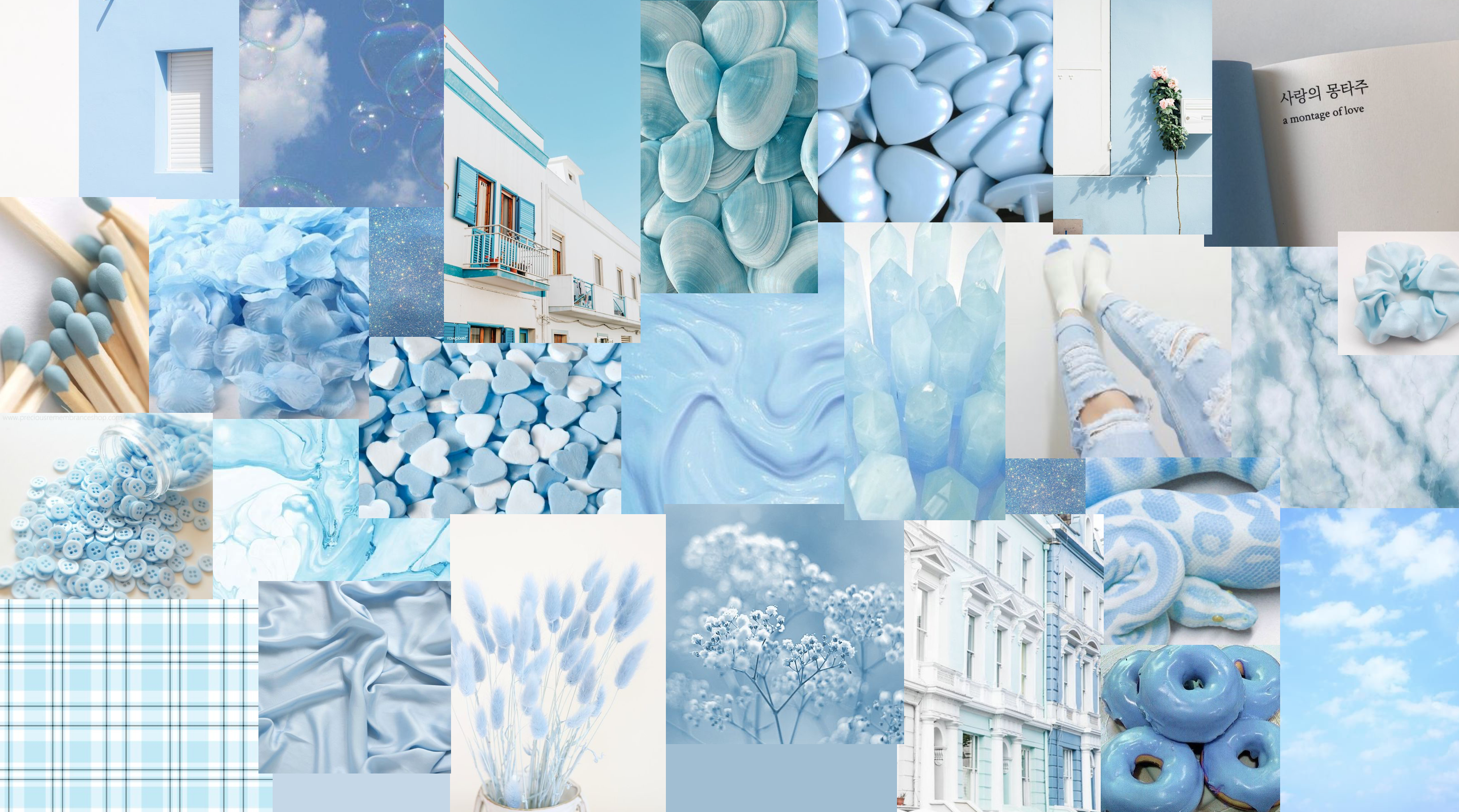 Aesthetic Blue Collage Wallpapers