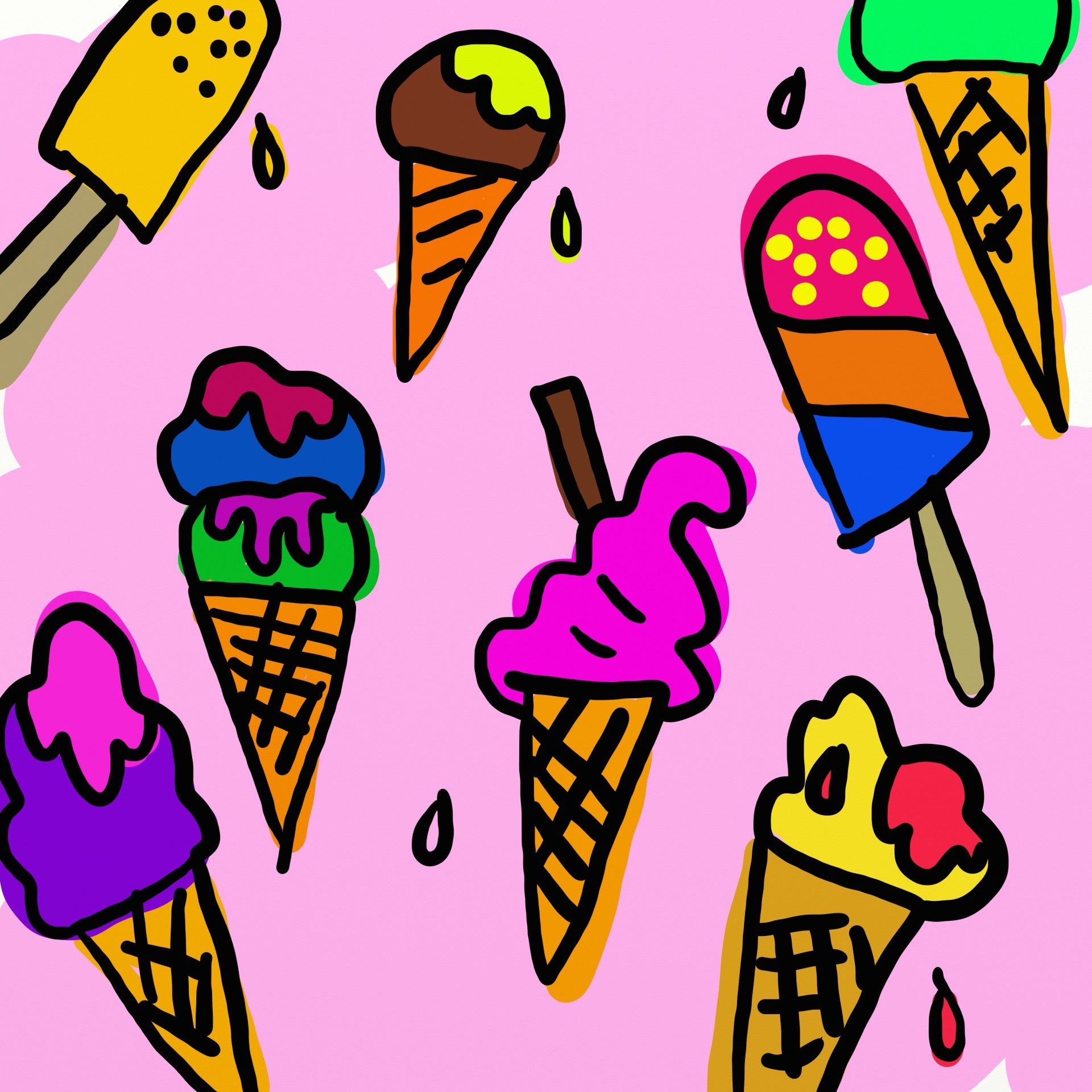 Aesthetic Cartoon Ice Cream Wallpapers