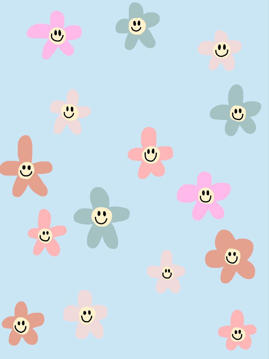 Aesthetic Flowers With Smiley Faces Wallpapers