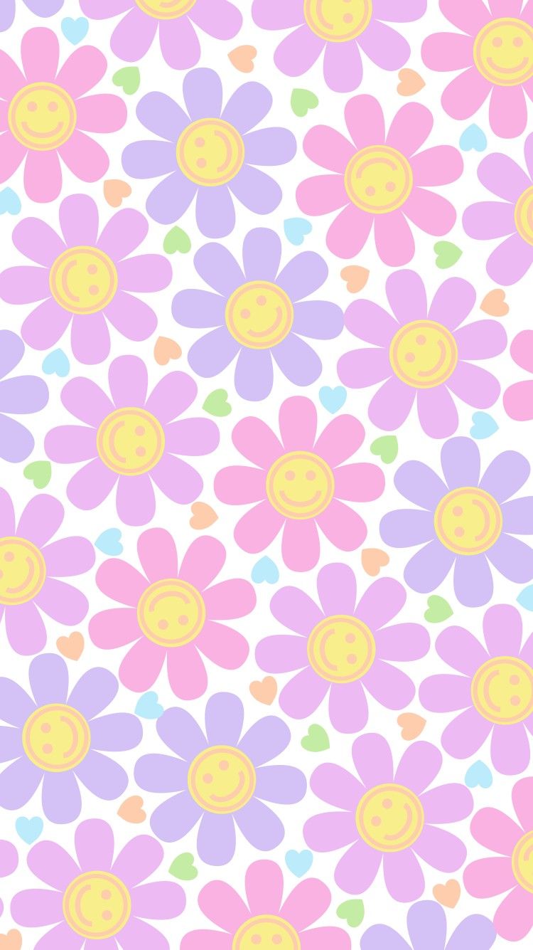 Aesthetic Flowers With Smiley Faces Wallpapers