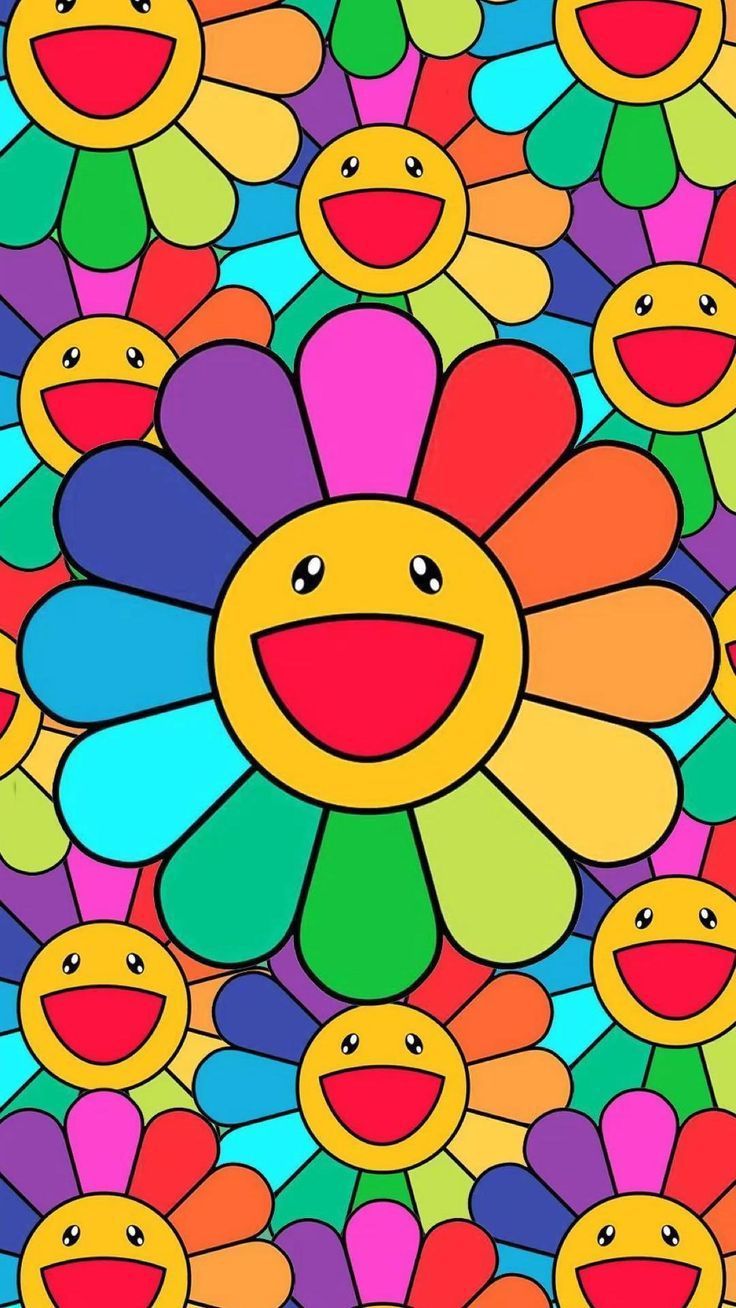 Aesthetic Flowers With Smiley Faces Wallpapers