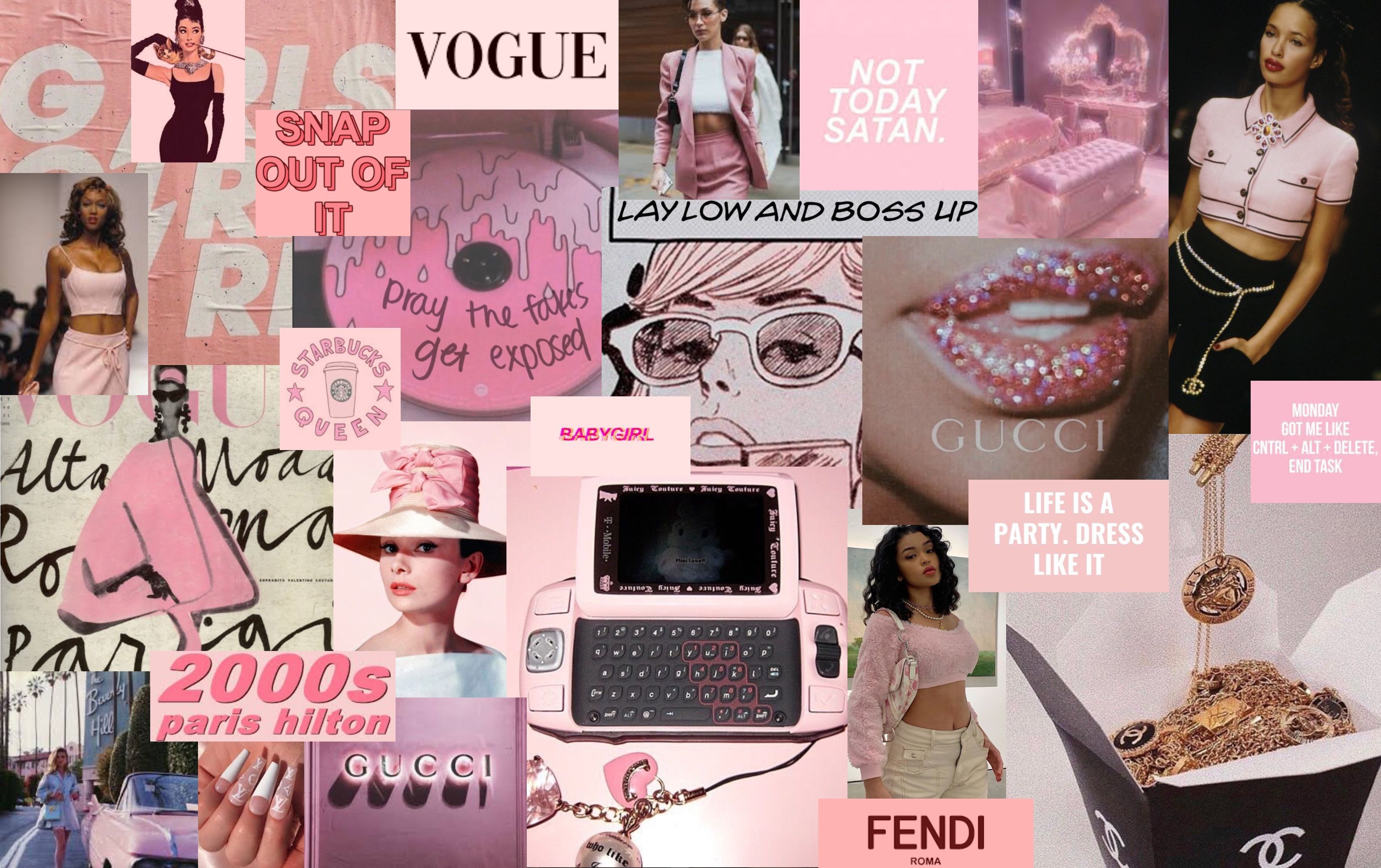 Aesthetic Pink Collage Pc Wallpapers