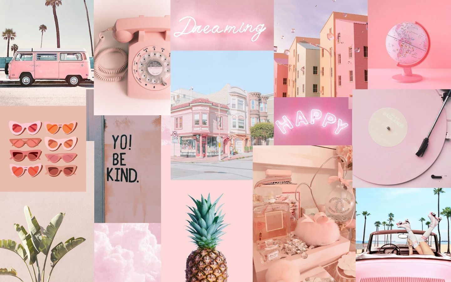 Aesthetic Pink Collage Pc Wallpapers