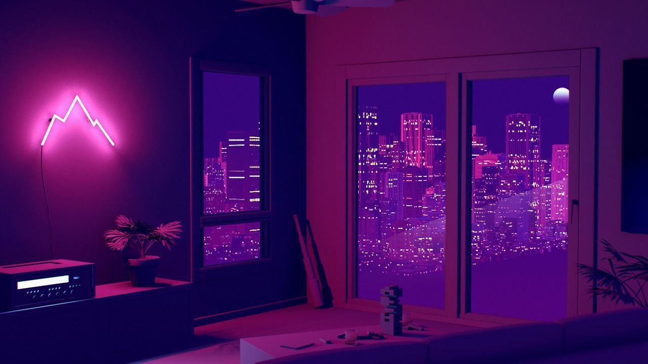 Aesthetic Purple Neon Computer Wallpapers