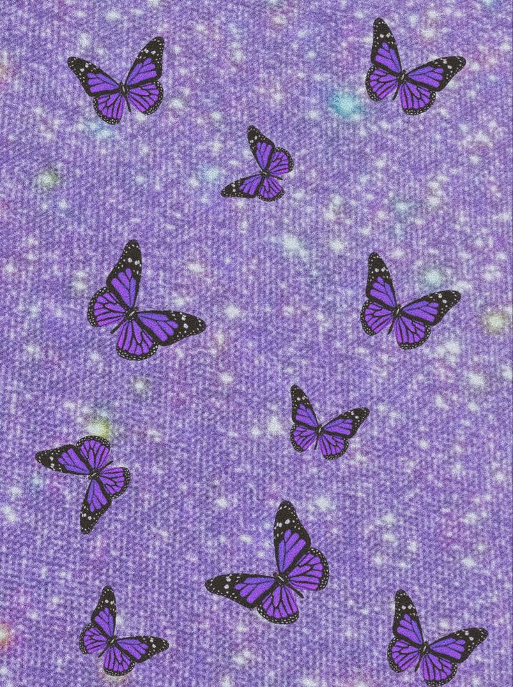 Aesthetic Sparkles Purple Butterflies Wallpapers