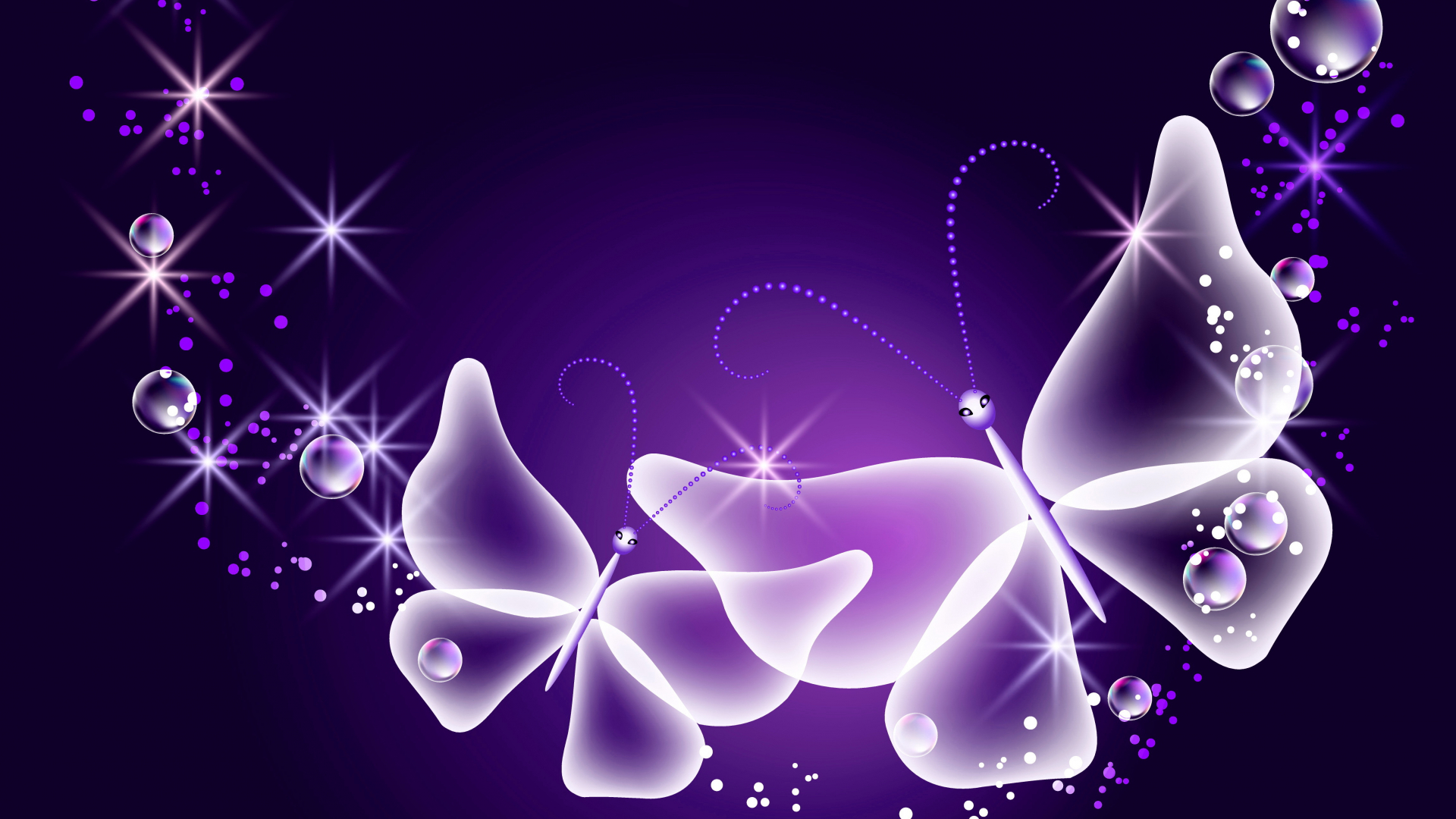 Aesthetic Sparkles Purple Butterflies Wallpapers