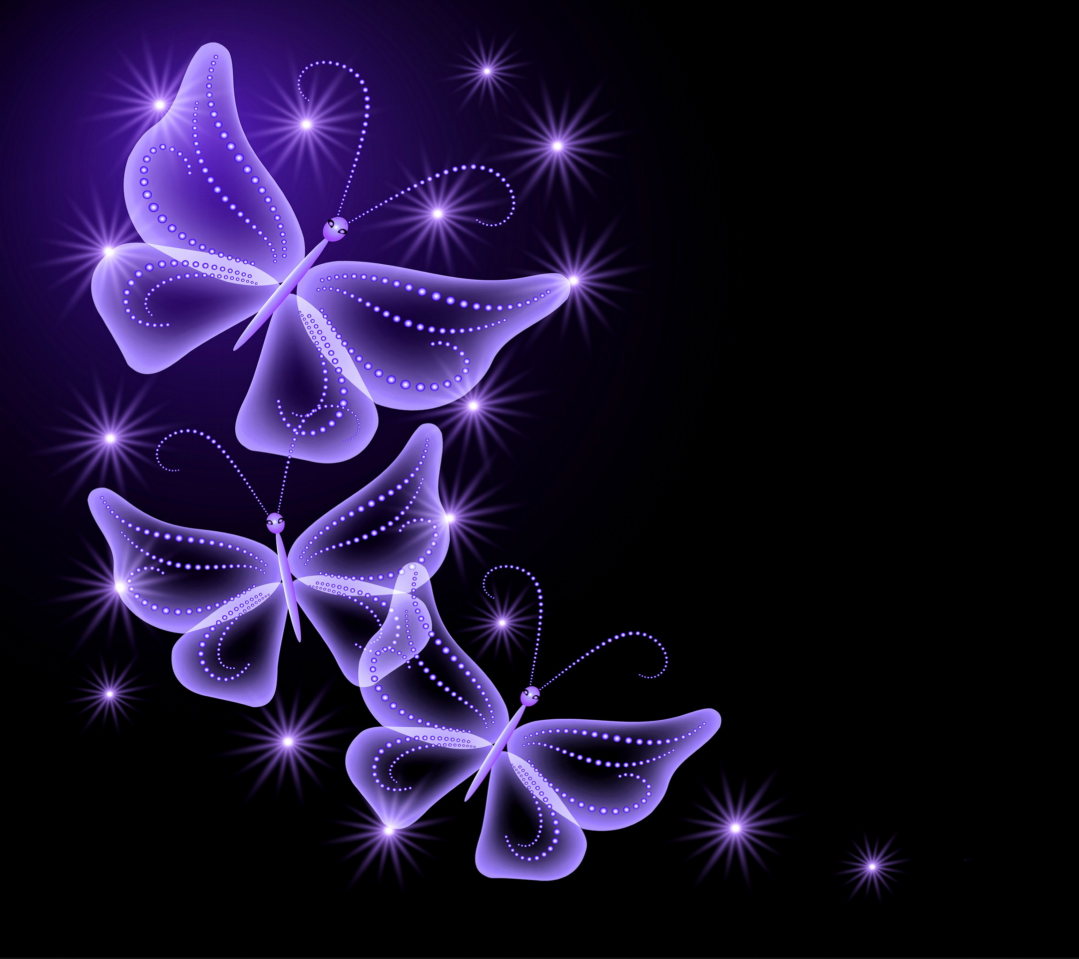 Aesthetic Sparkles Purple Butterflies Wallpapers