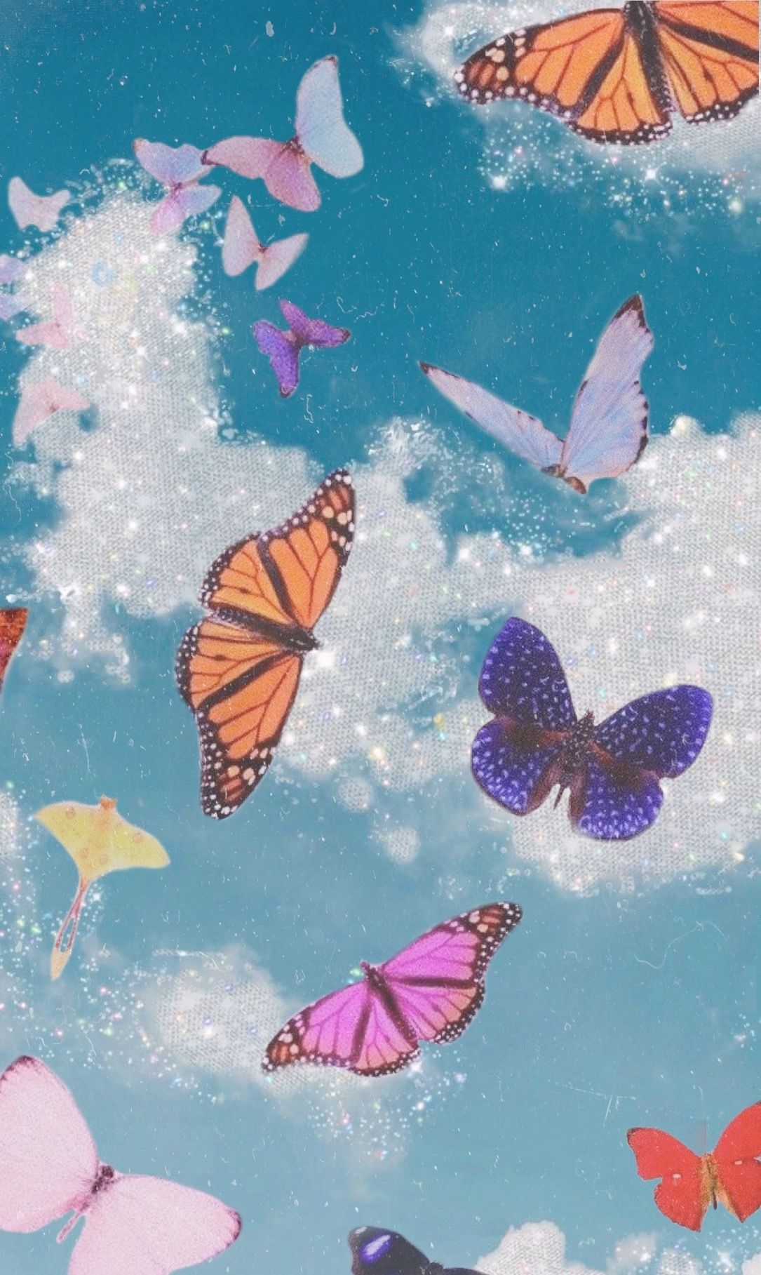 Aesthetic Sparkles Purple Butterflies Wallpapers