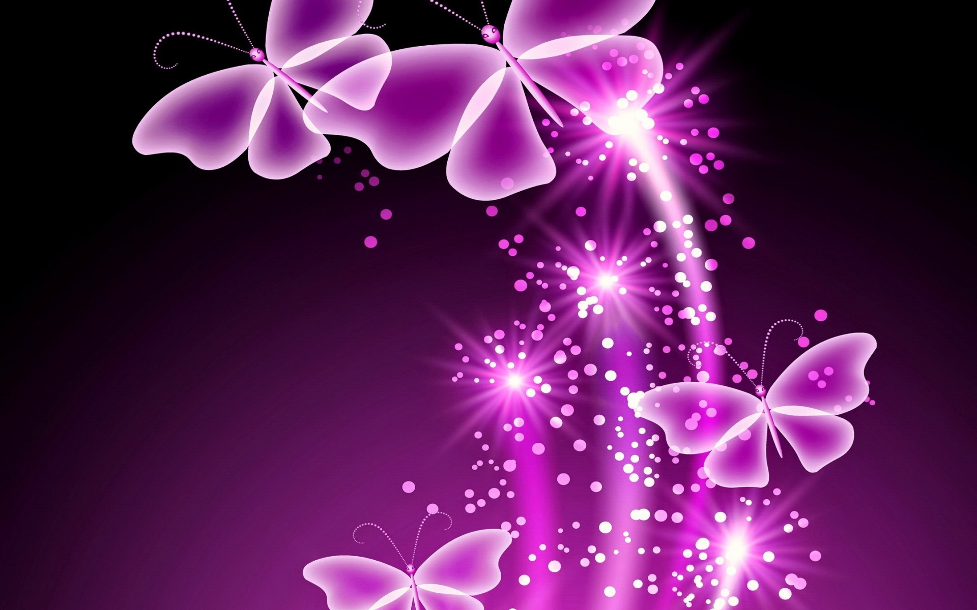 Aesthetic Sparkles Purple Butterflies Wallpapers