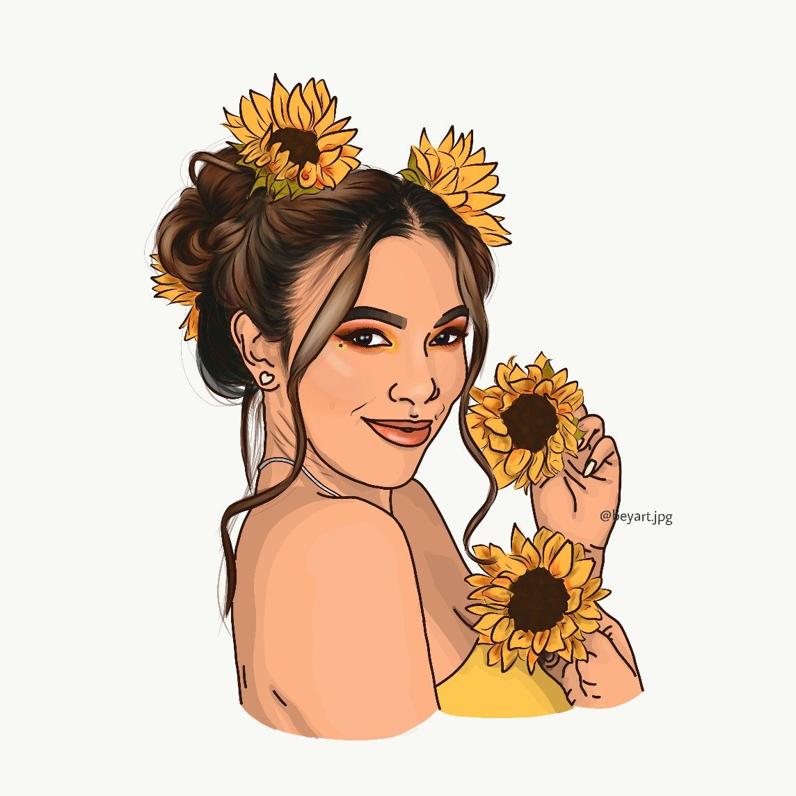 Aesthetic Sunflower Drawing Wallpapers