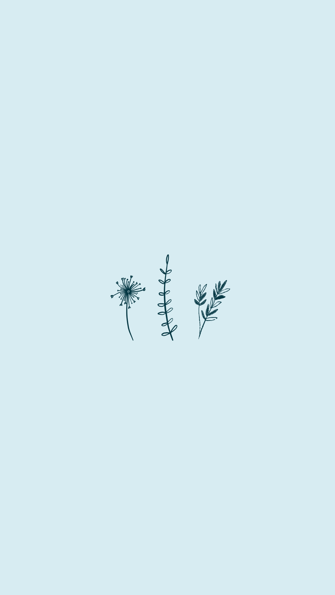 Aesthetics Blue Drawn Flower Wallpapers