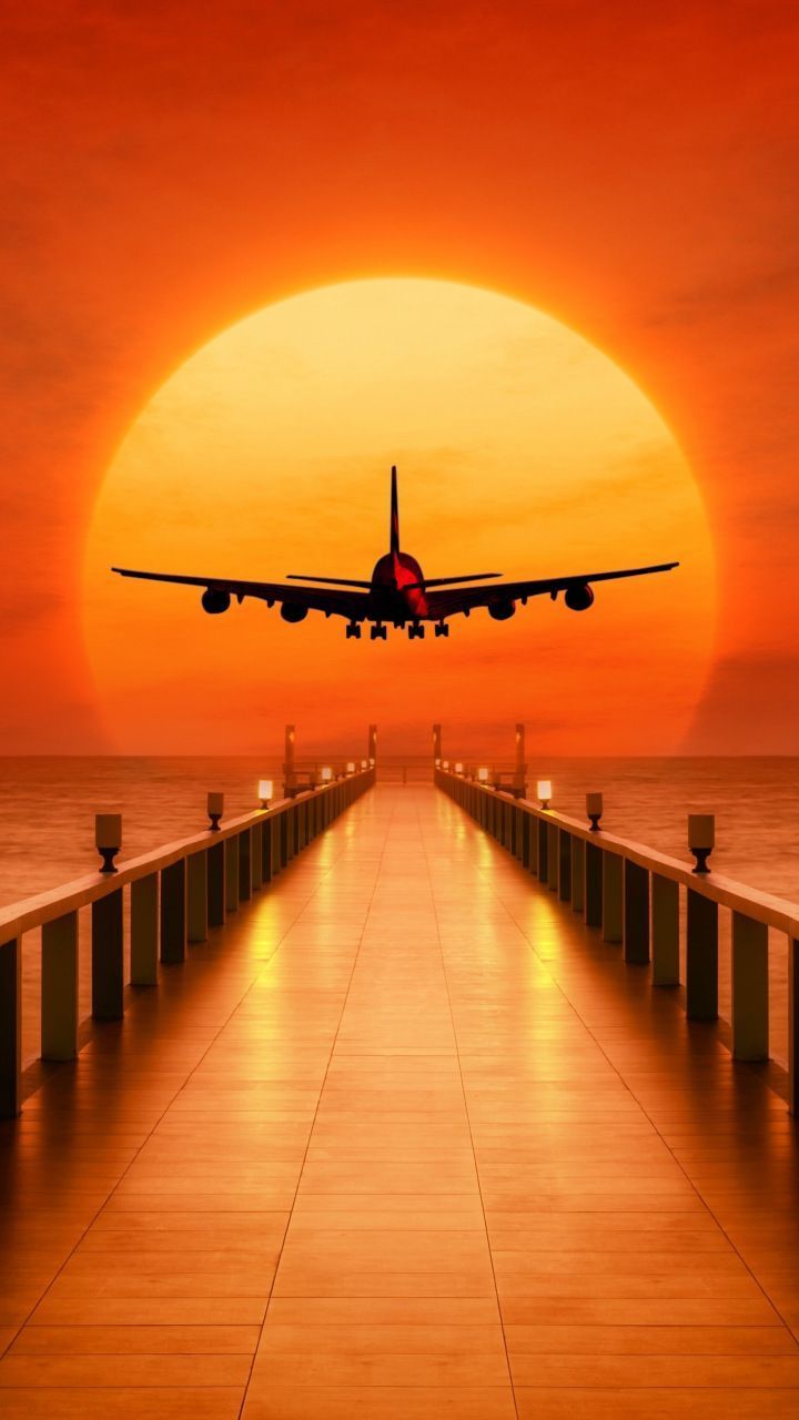 Airplane Sunset Wallpapers