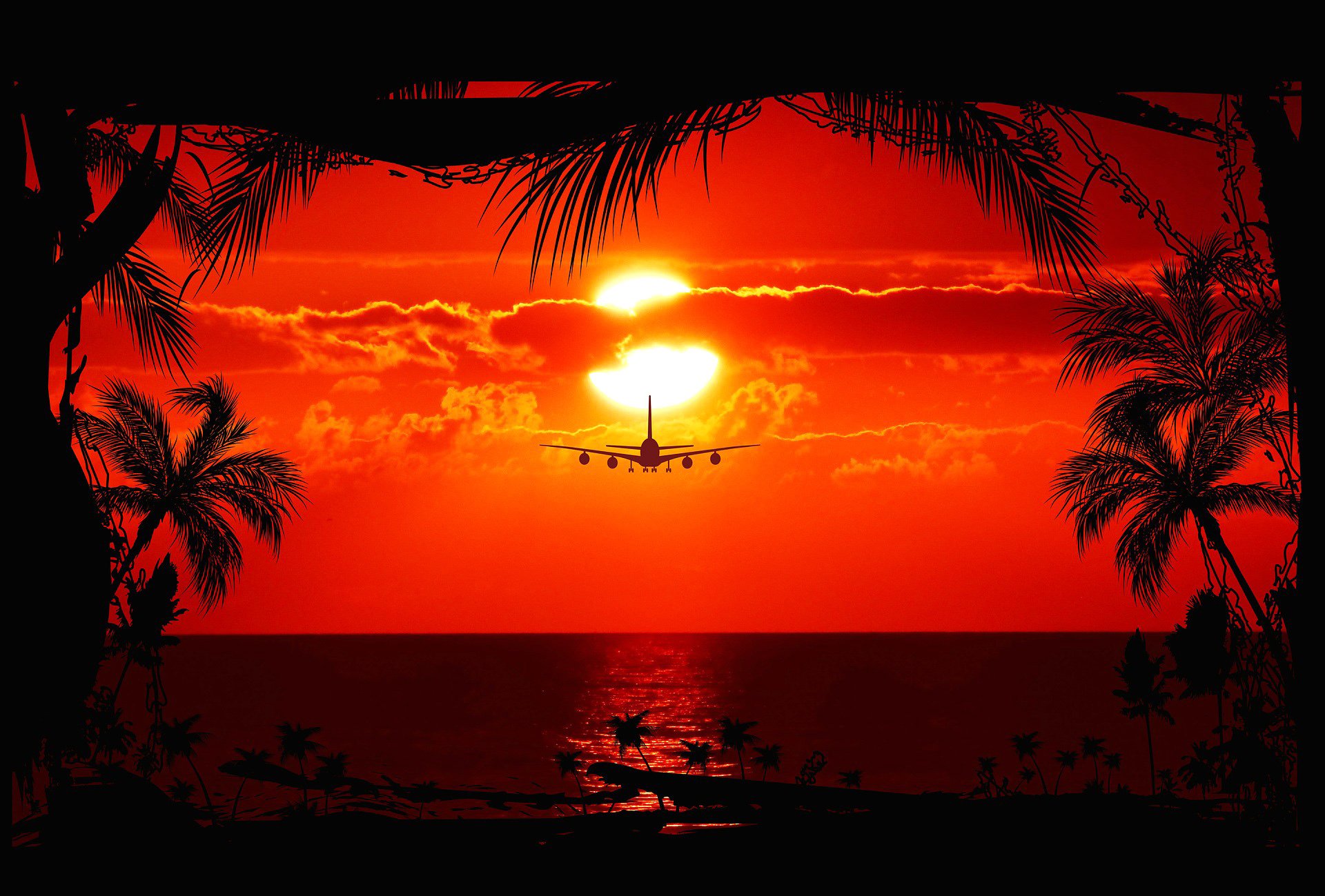 Airplane Sunset Wallpapers