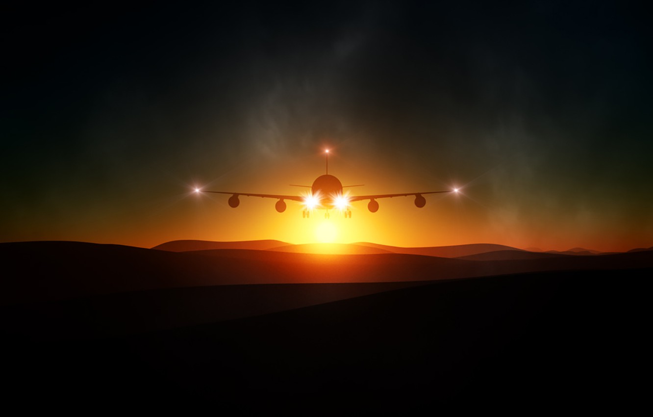 Airplane Sunset Wallpapers