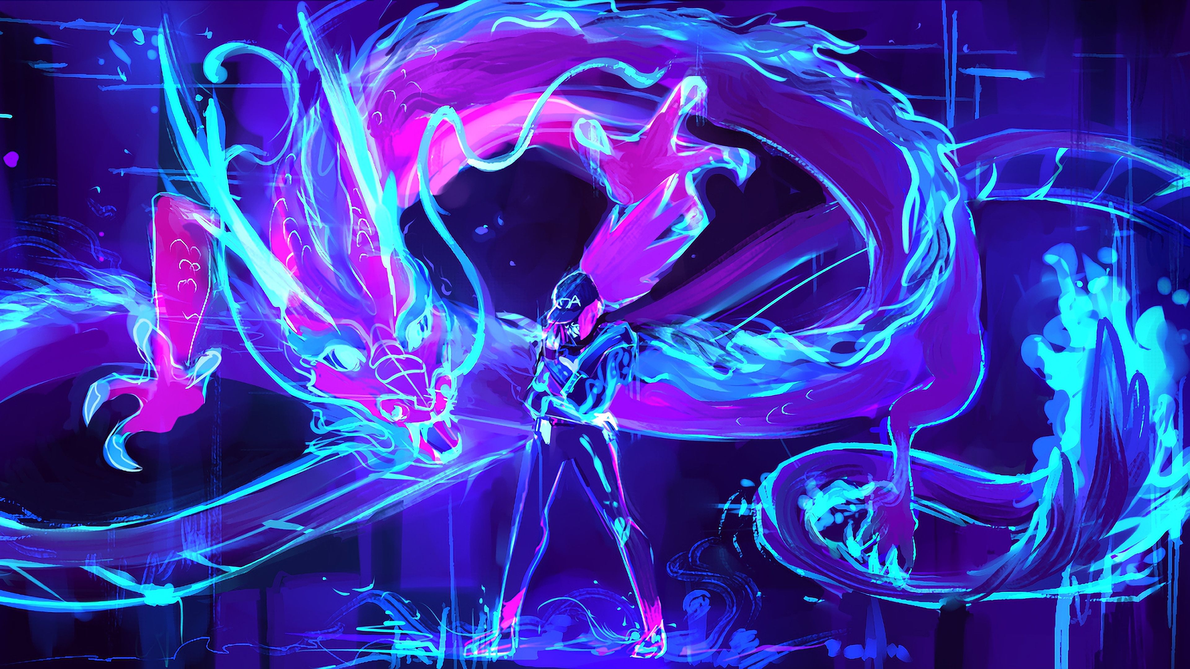 Akali League Of Legends Neon Wallpapers