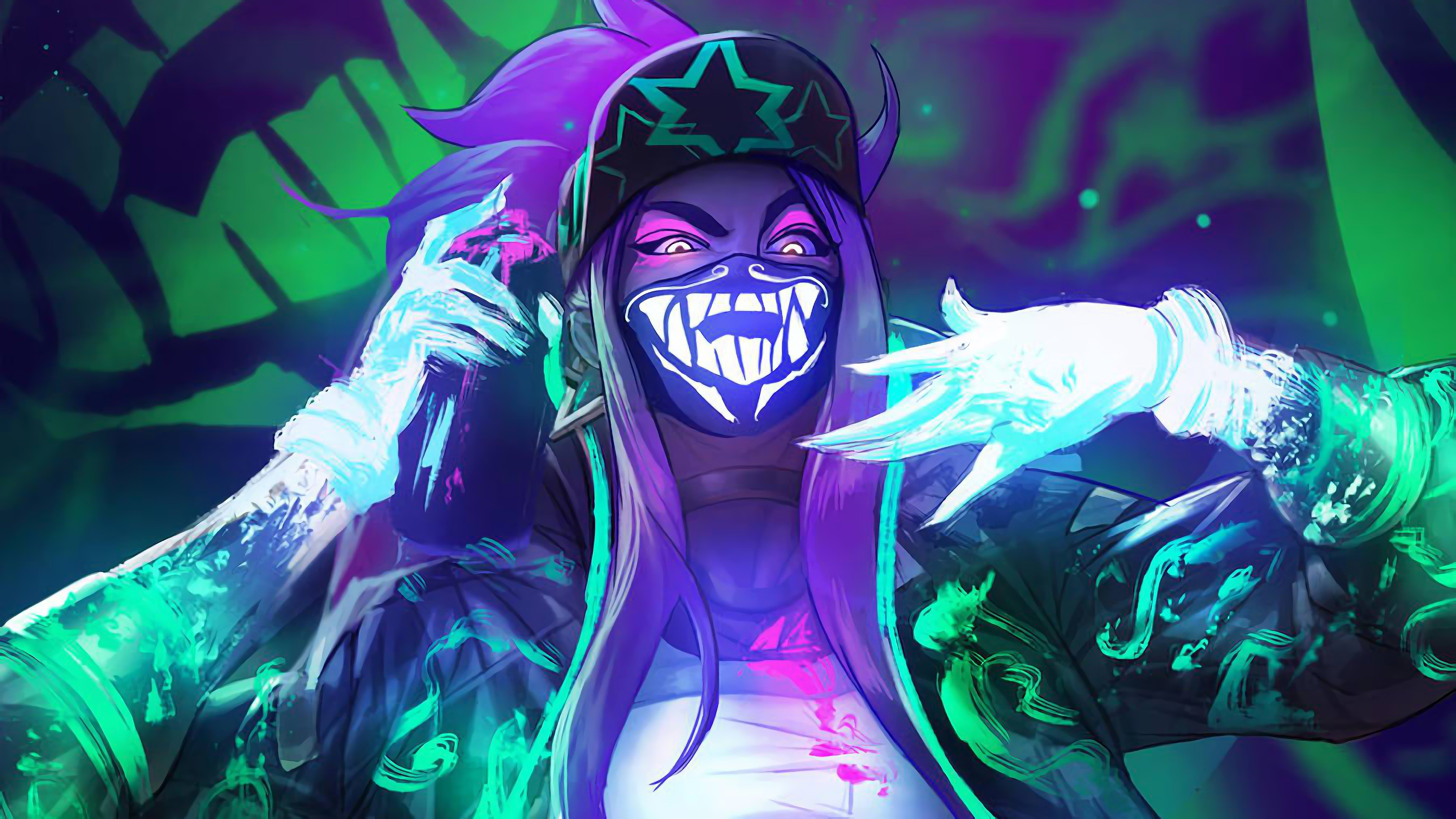 Akali League Of Legends Neon Wallpapers