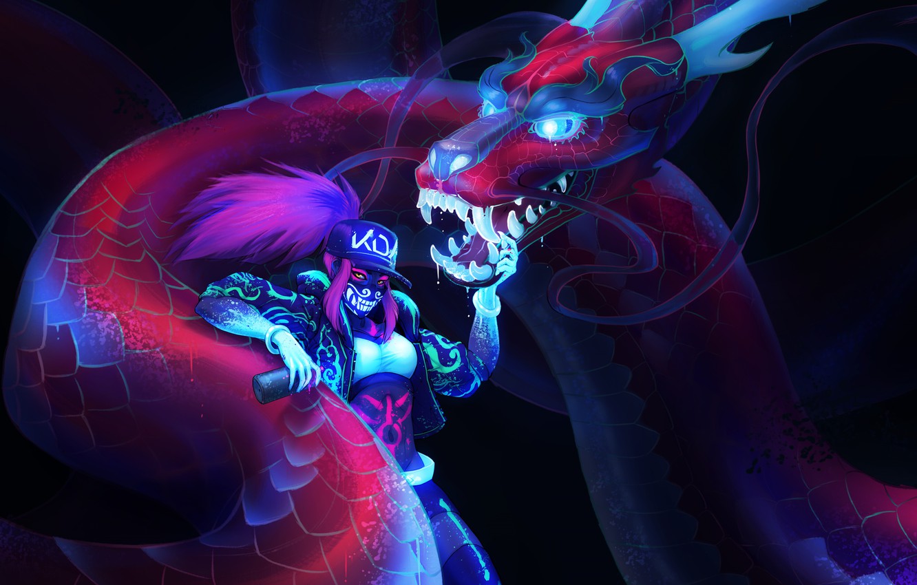 Akali League Of Legends Neon Wallpapers