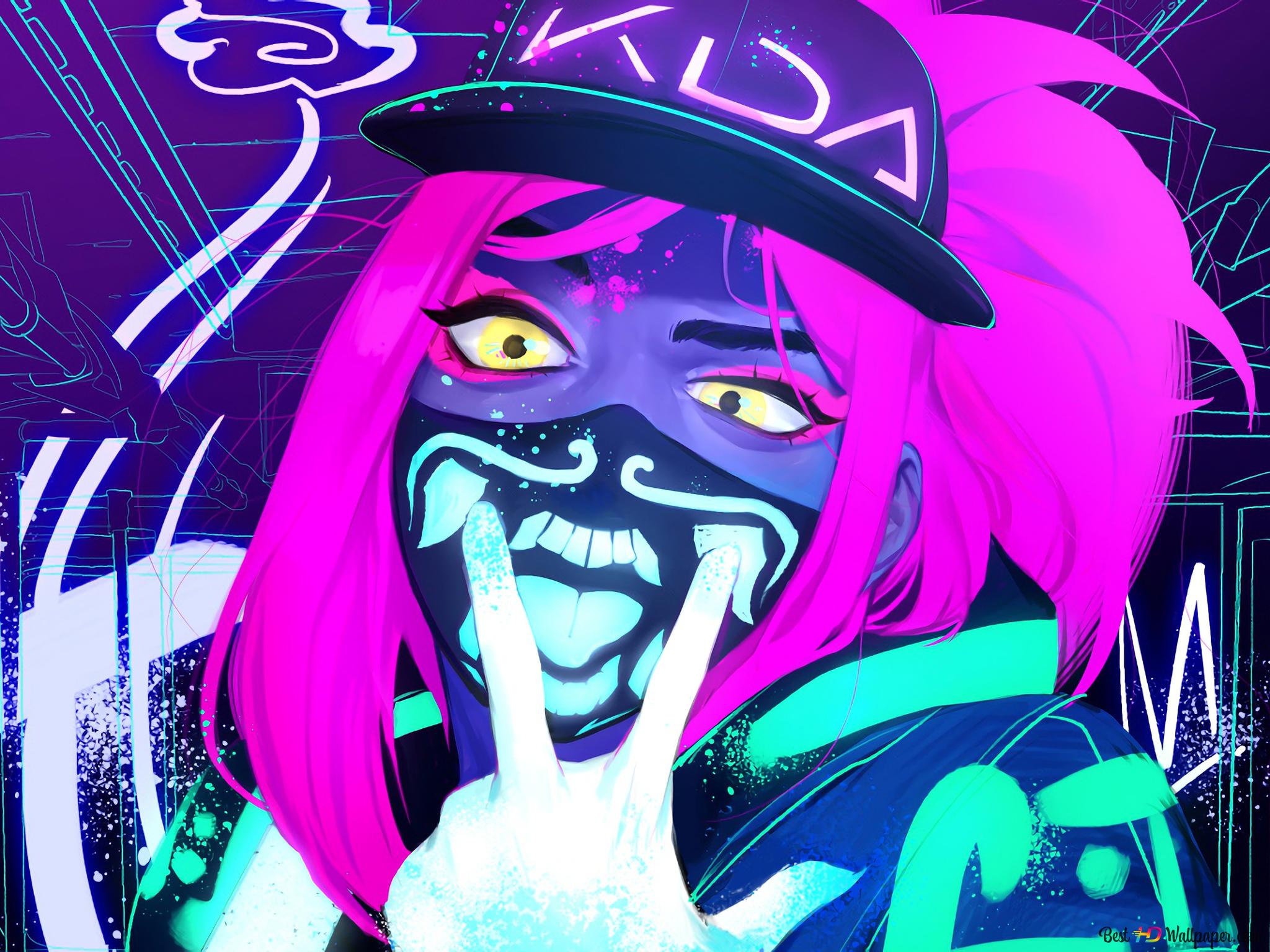 Akali League Of Legends Neon Wallpapers