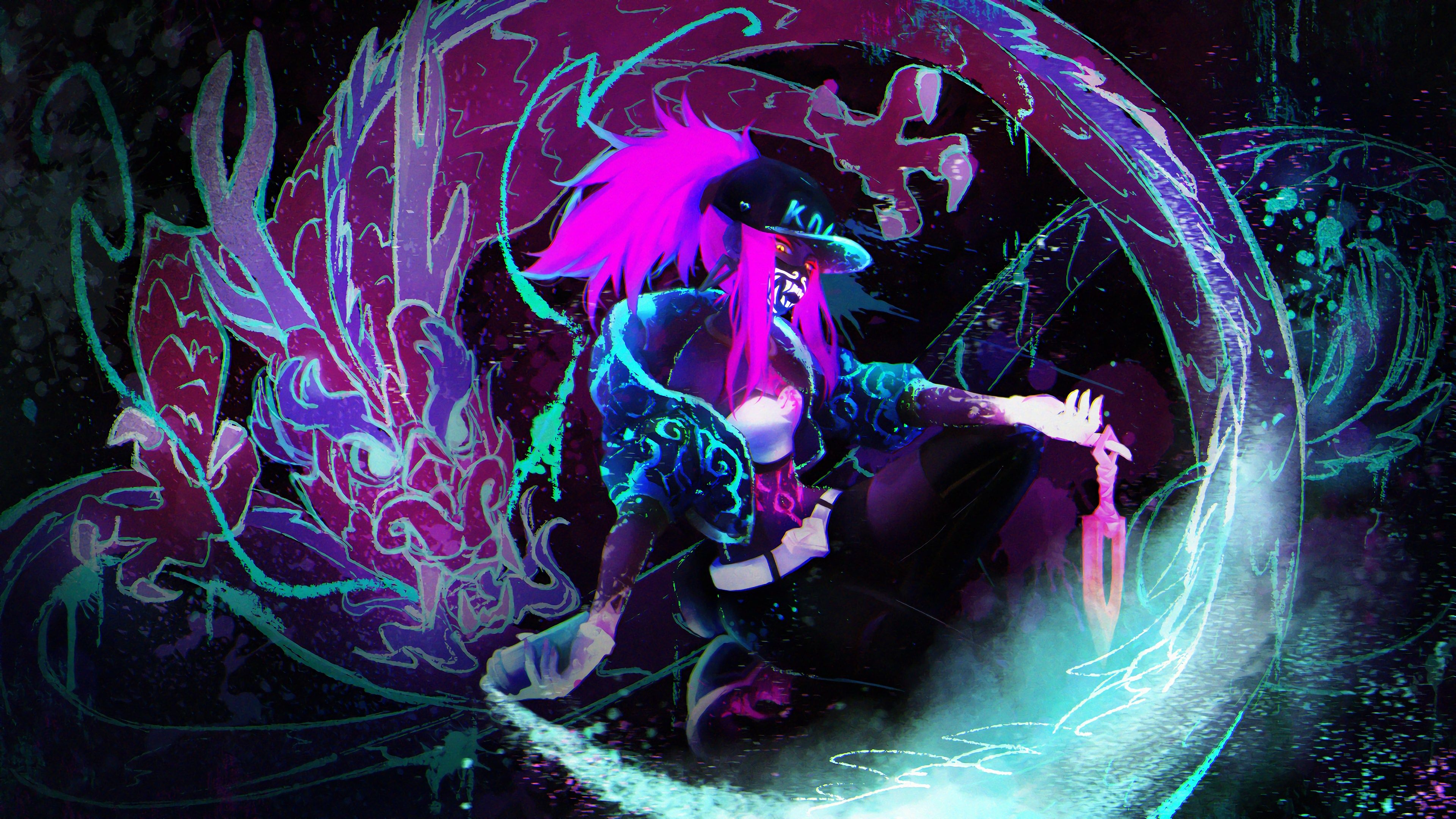 Akali League Of Legends Neon Wallpapers