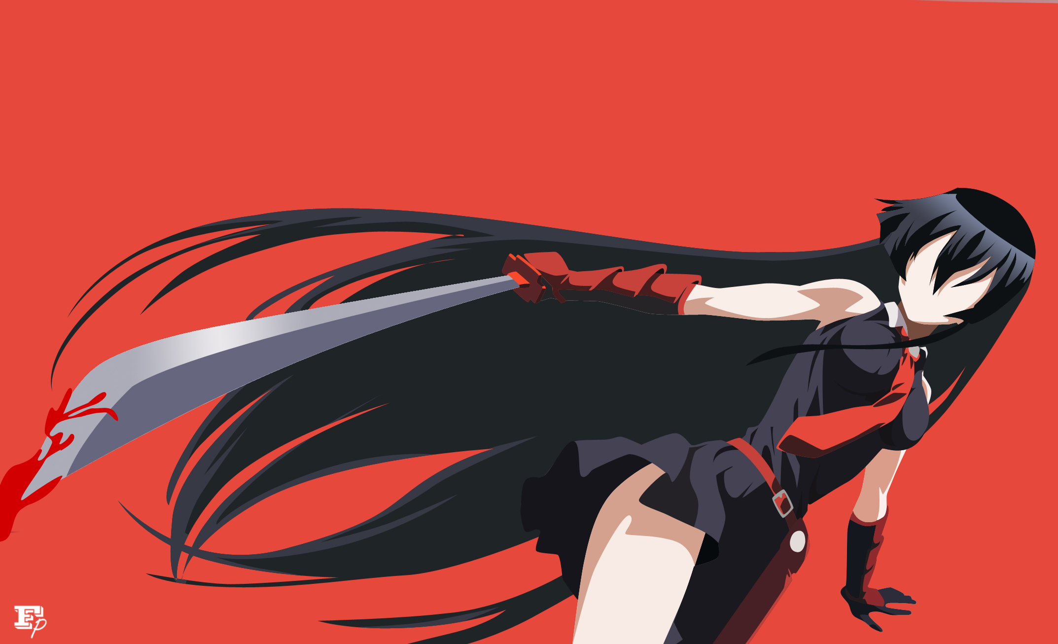 Akame From Akame Ga Kill Minimal Wallpapers