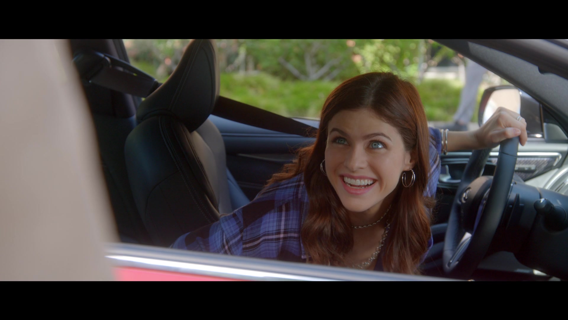 Alexandra Daddario In Car Wallpapers