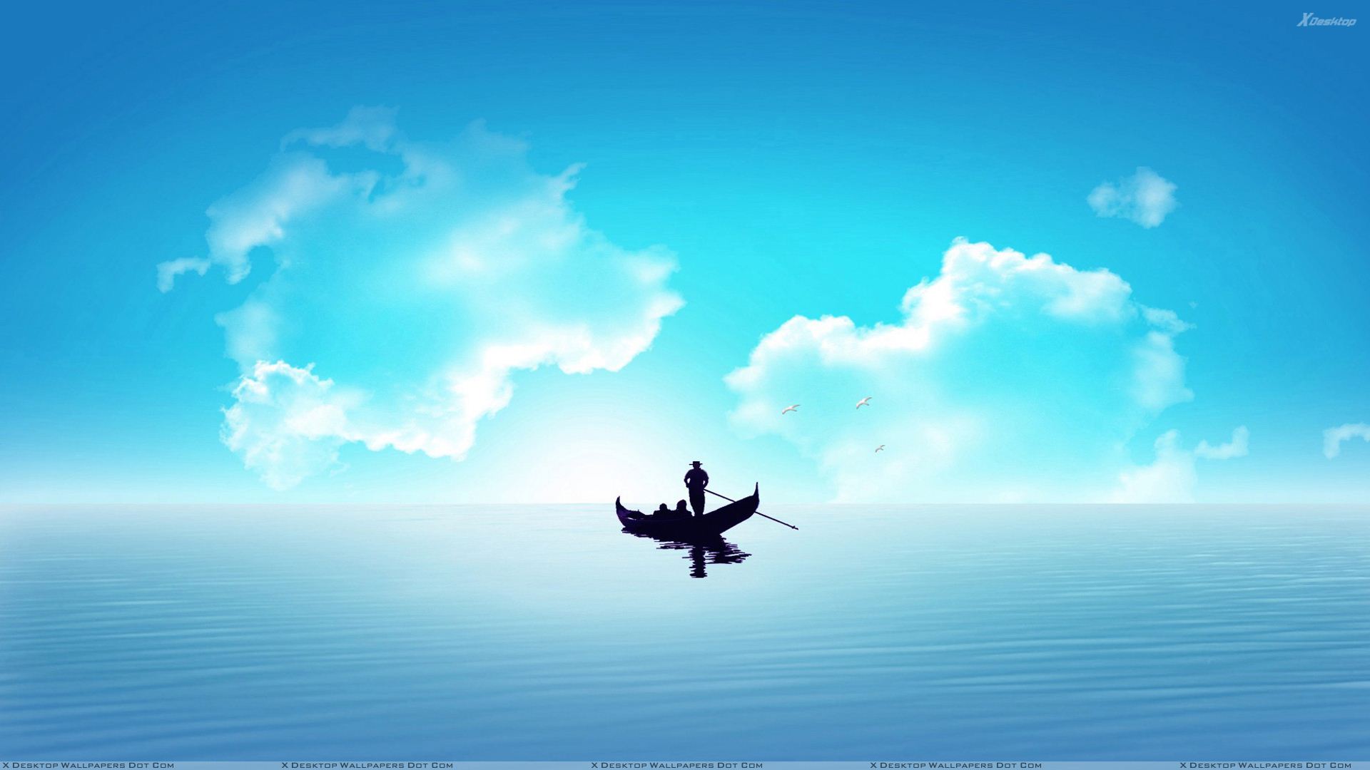 Alone Boat In The Sea Wallpapers