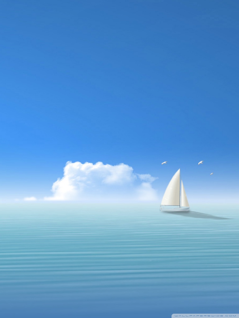 Alone Boat In The Sea Wallpapers