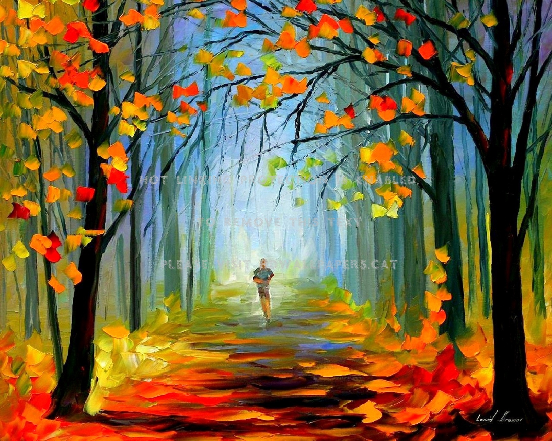 Alone In Autumn Illustration Wallpapers