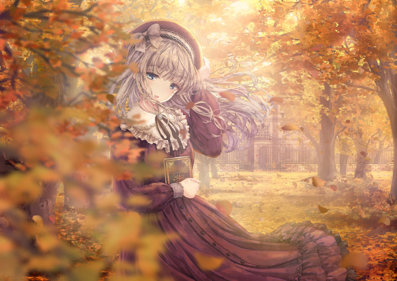 Alone In Autumn Illustration Wallpapers