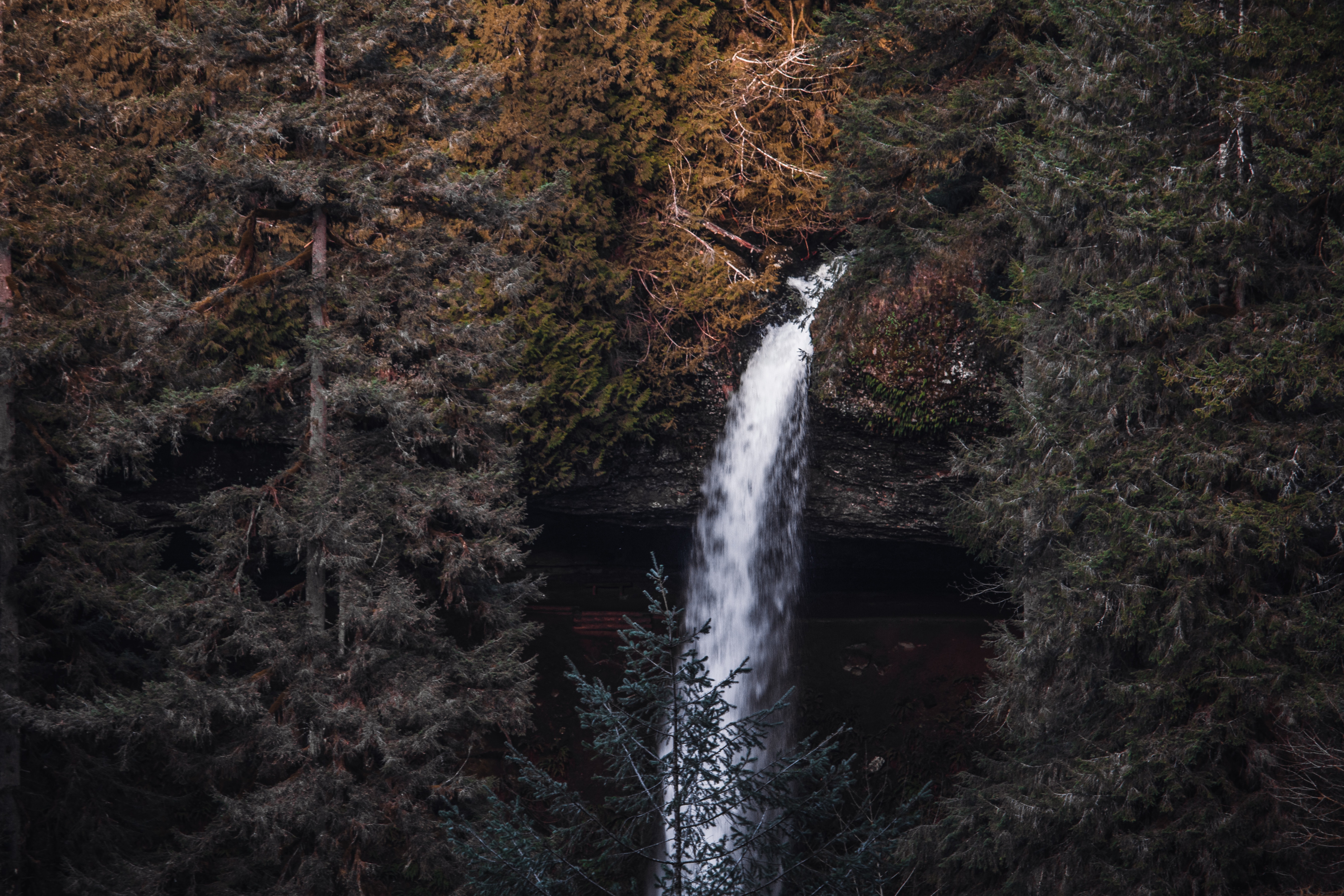 Alone In Beautiful Waterfall Landscape
 Wallpapers