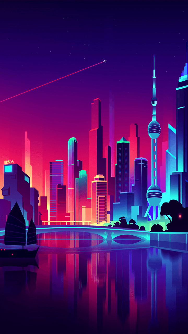 Alone In Cityscape Minimal Wallpapers