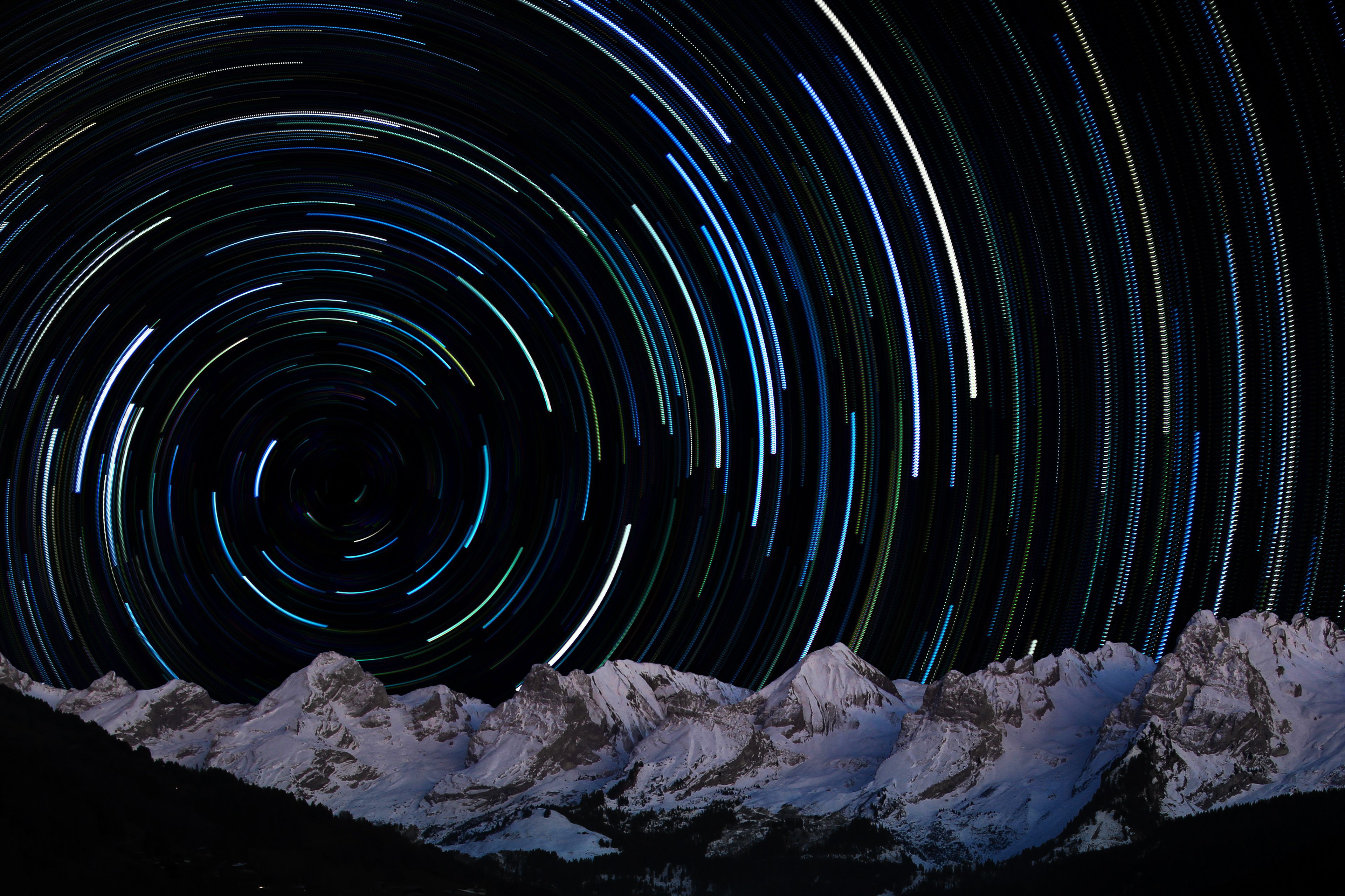 Alone Staring At Star Trail Wallpapers