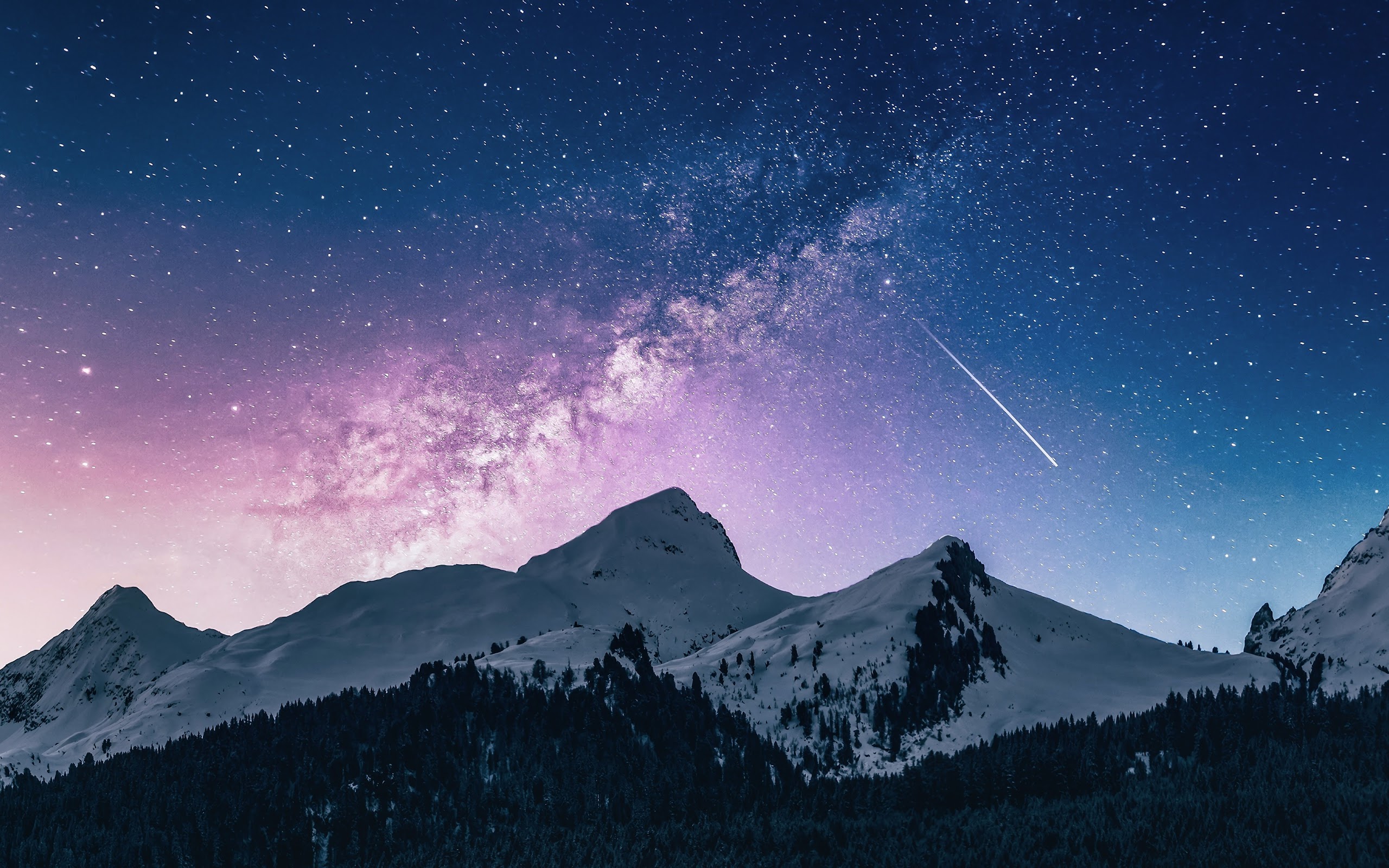 Amazing Night At Mountains Wallpapers