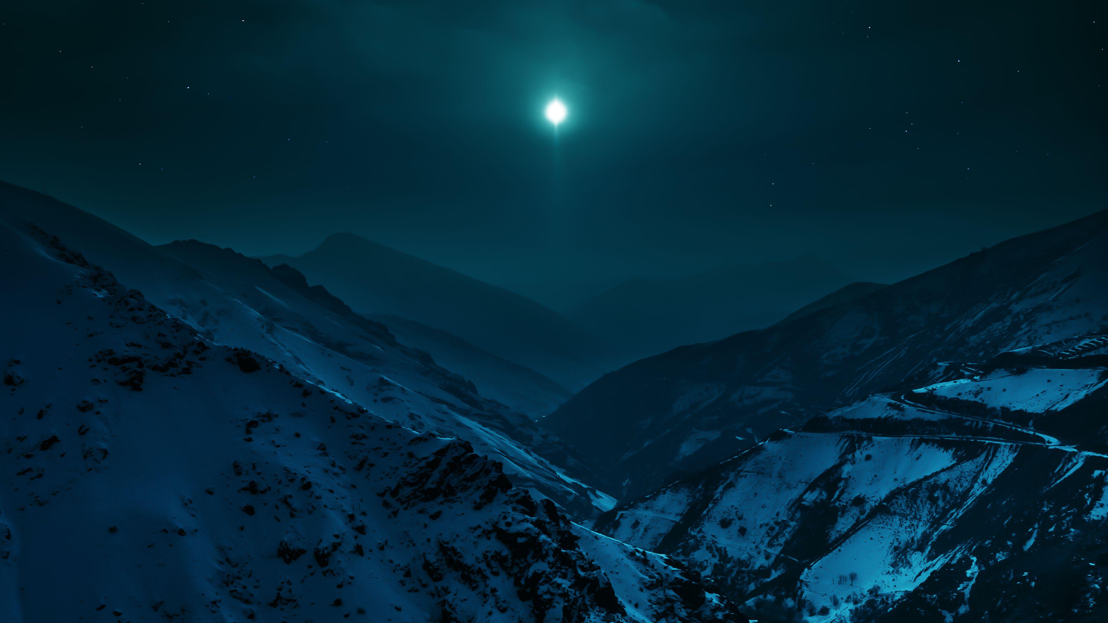 Amazing Night At Mountains Wallpapers