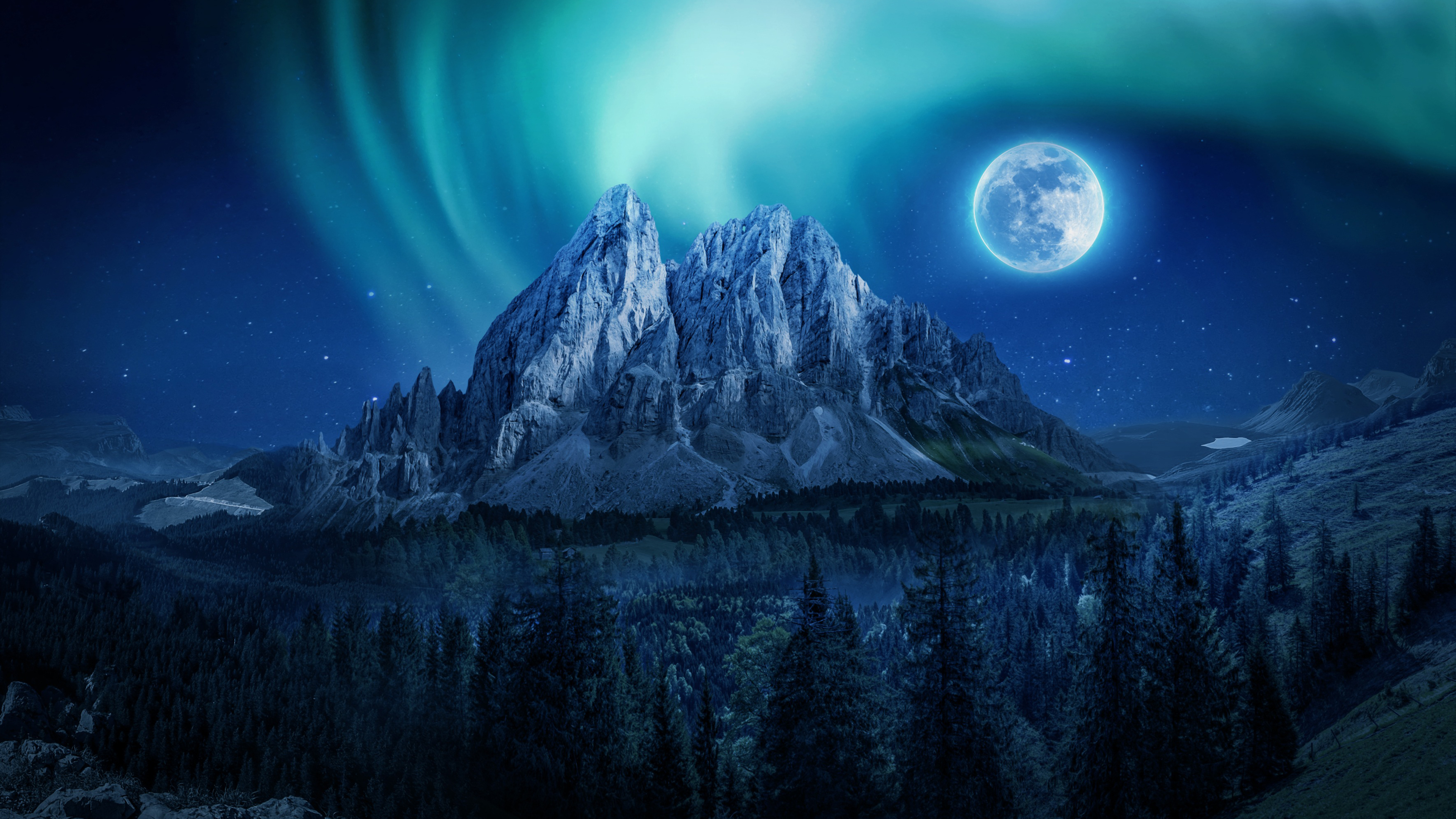 Amazing Night At Mountains Wallpapers