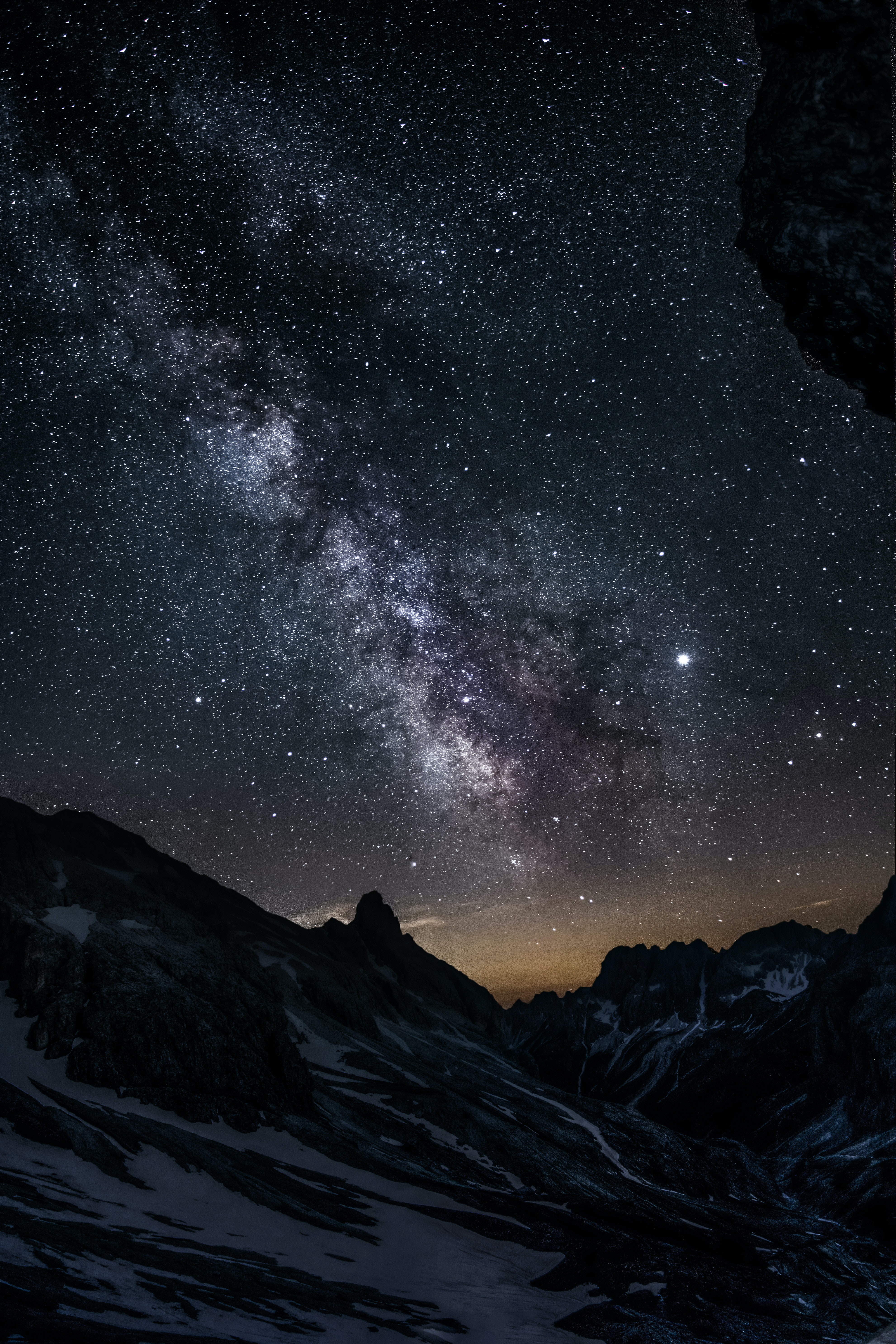 Amazing Starry Night Over Mountains And River Wallpapers