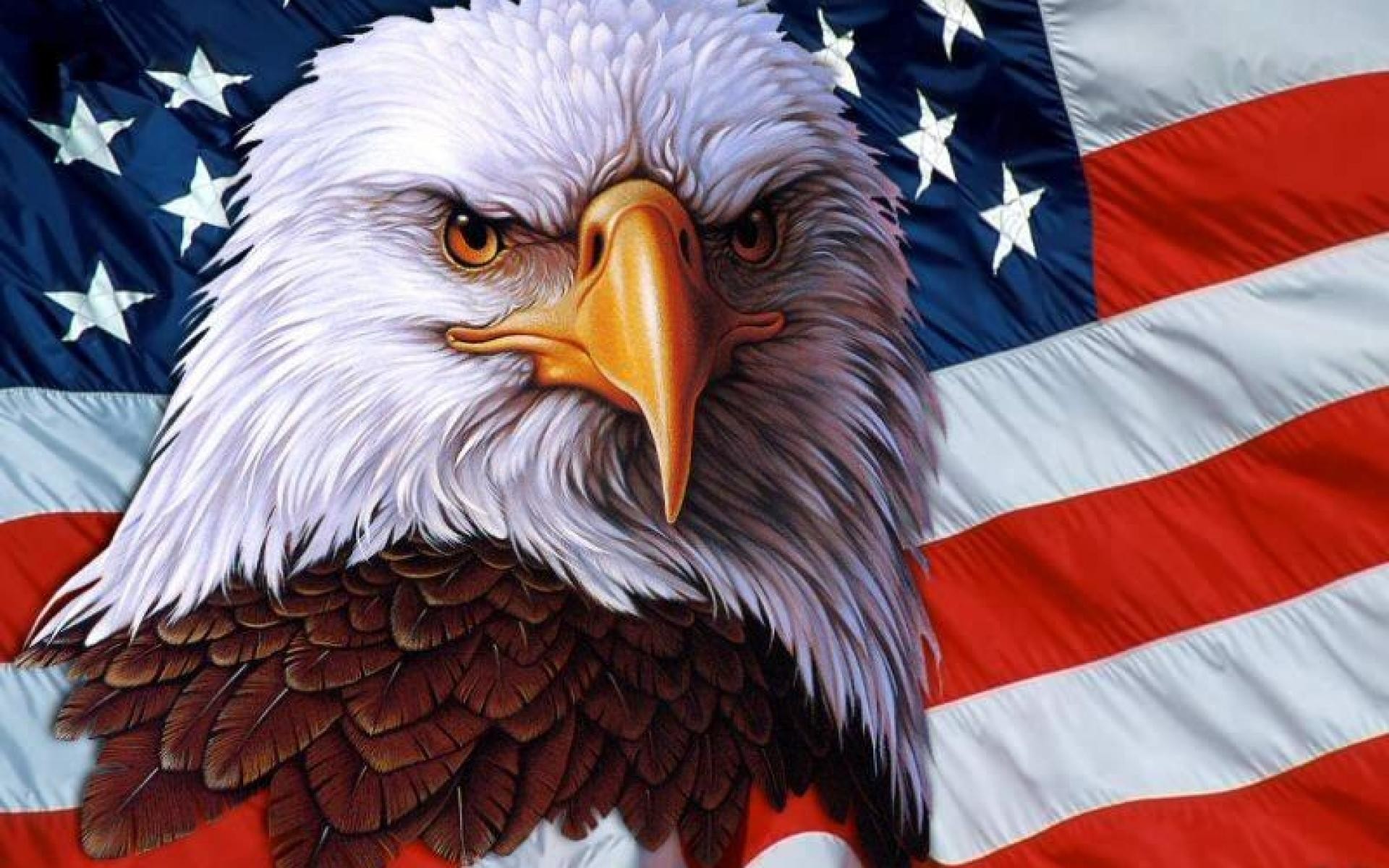 American Flag And Eagle Background