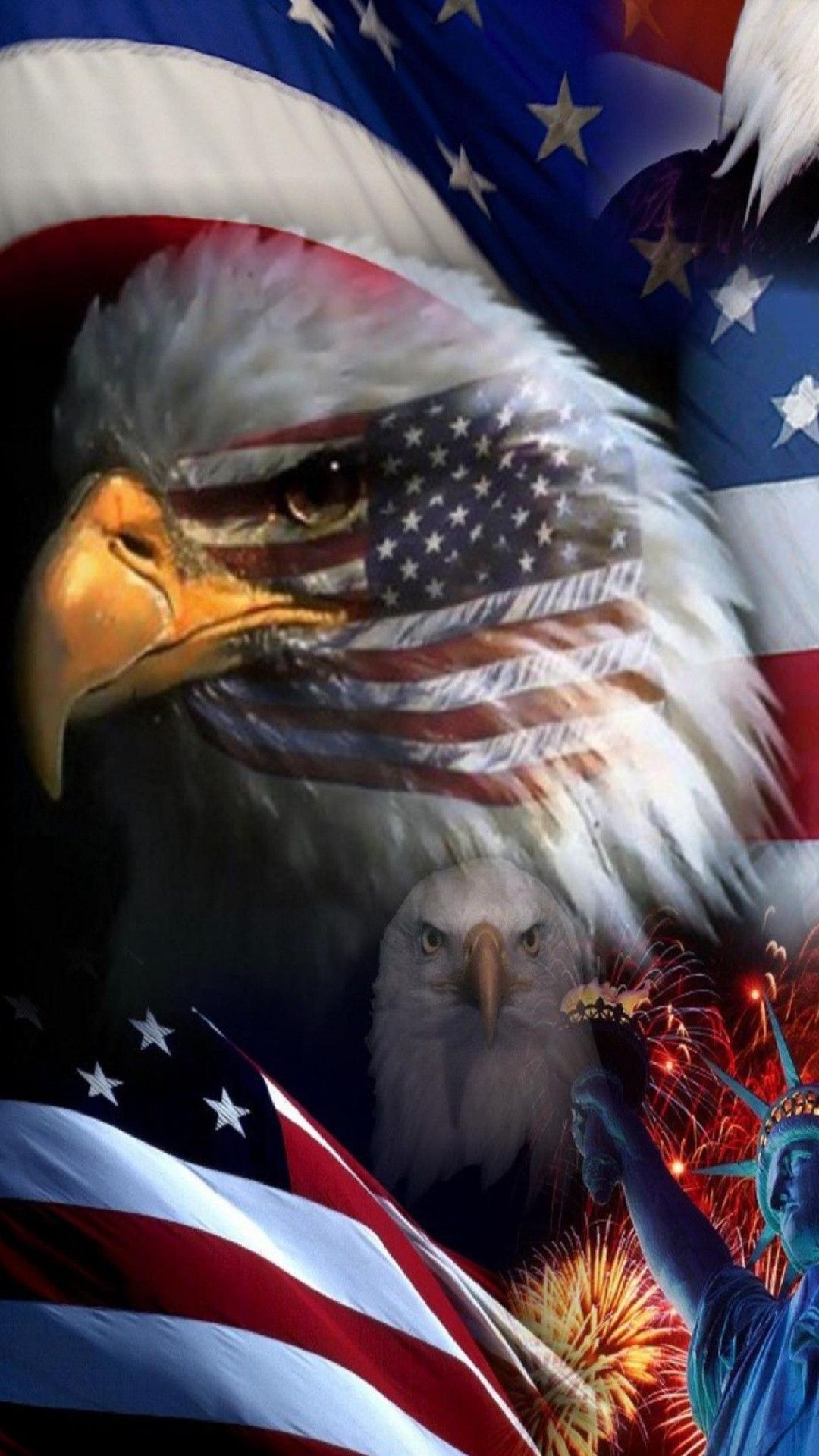 American Flag And Eagle Background