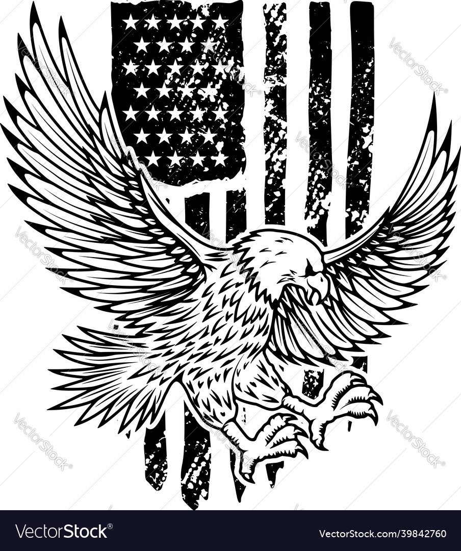 American Flag And Eagle Background