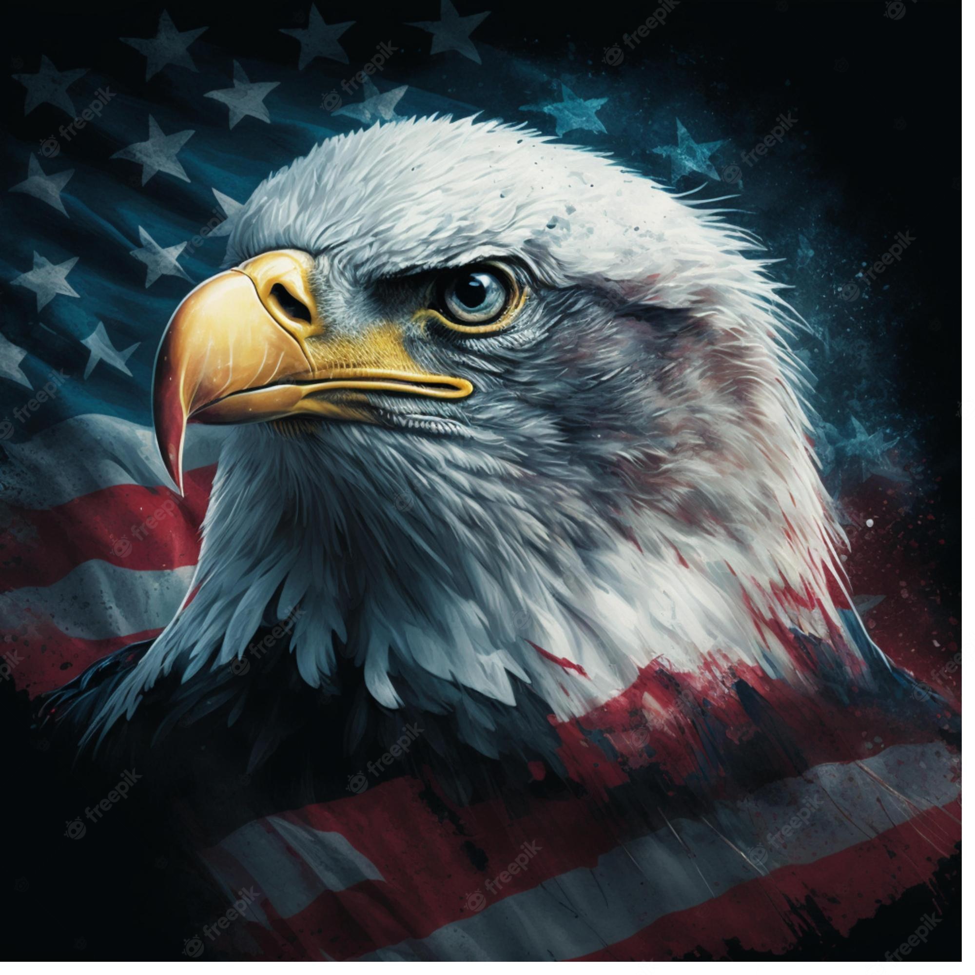 American Flag And Eagle Background