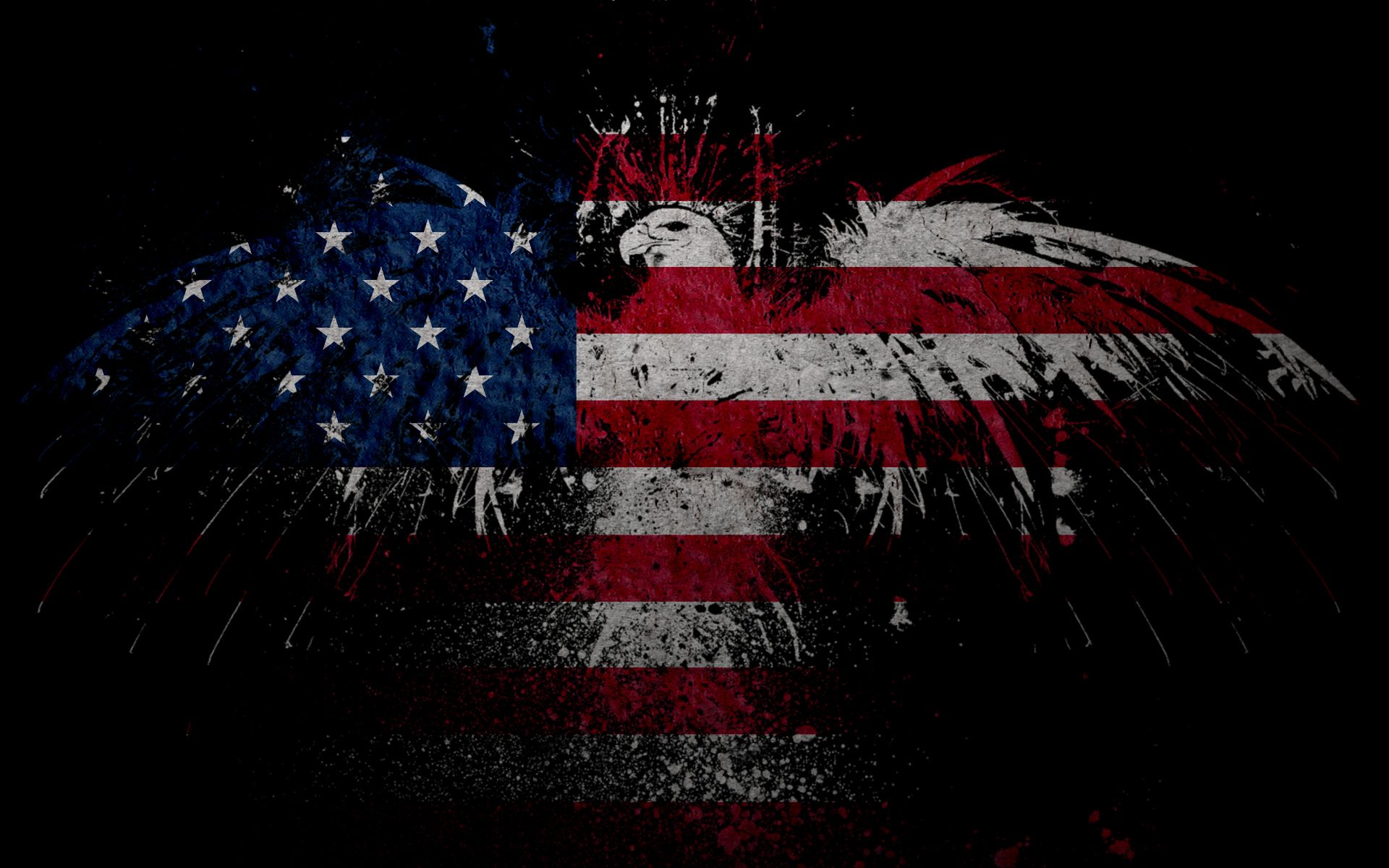 American Flag And Eagle Background