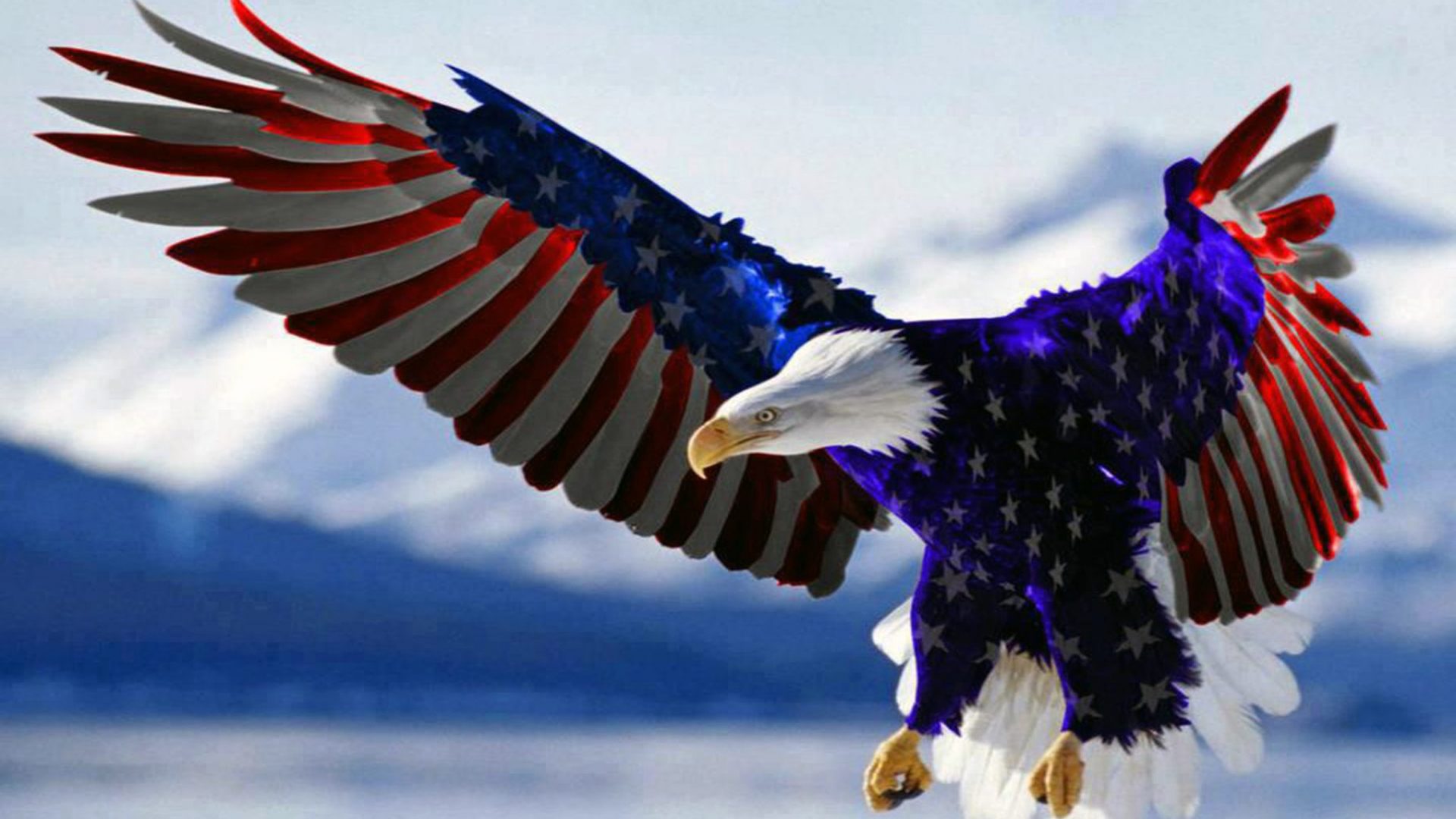 American Flag And Eagle Background