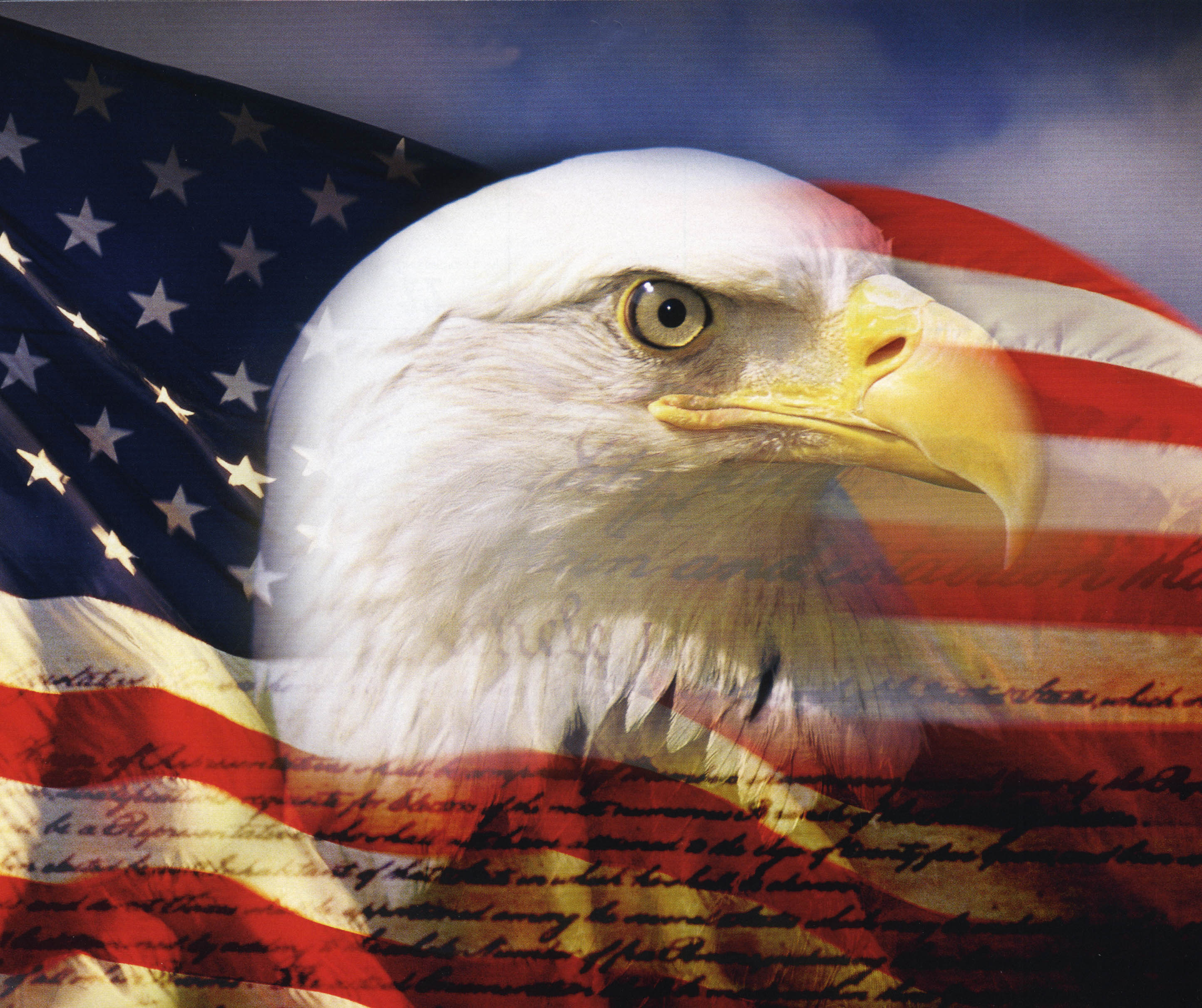 American Flag And Eagle Background